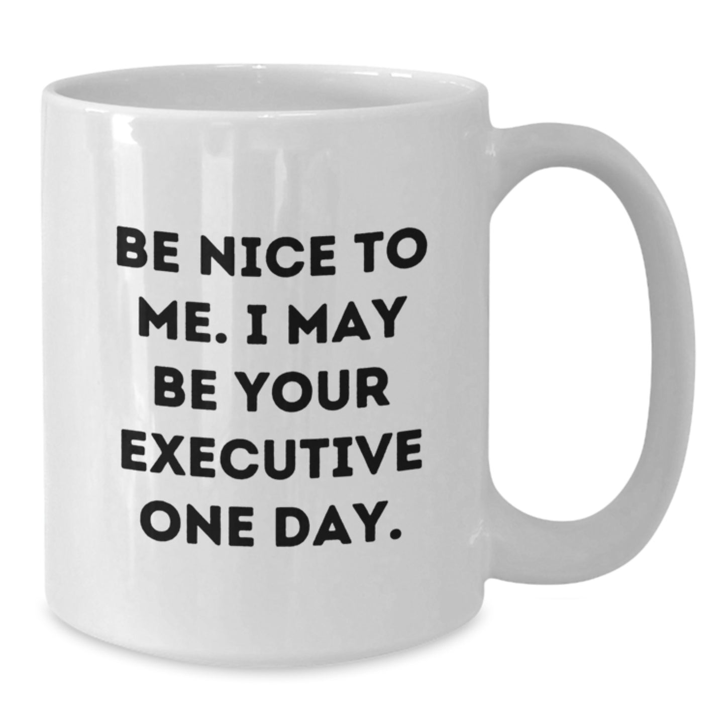 Funny Executive White Coffee Mug Gifts from Friends for Birthday - Be Nice To Me I May Be Your Executive One Day - Additional