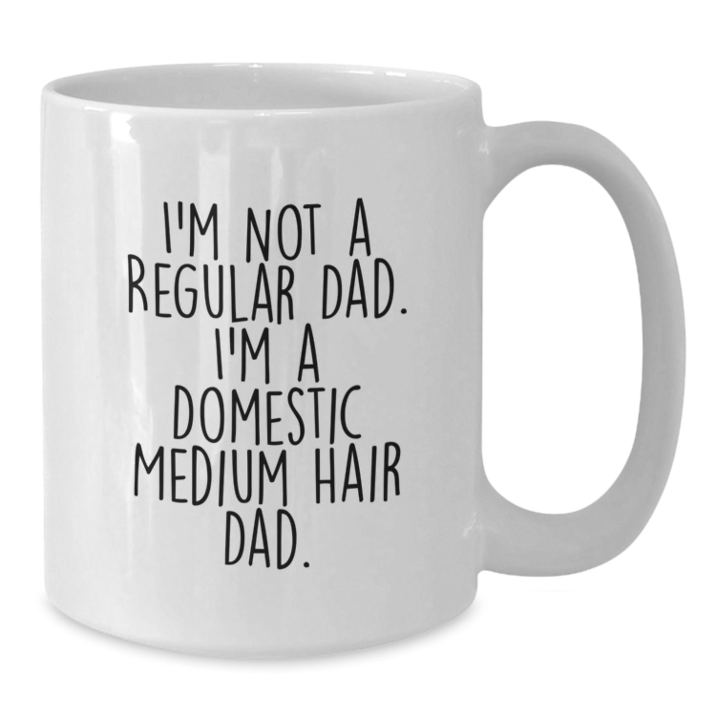 Funny Domestic Medium Hair Cat Gifts from Men for Dad's Birthday Unique Mug - Additional