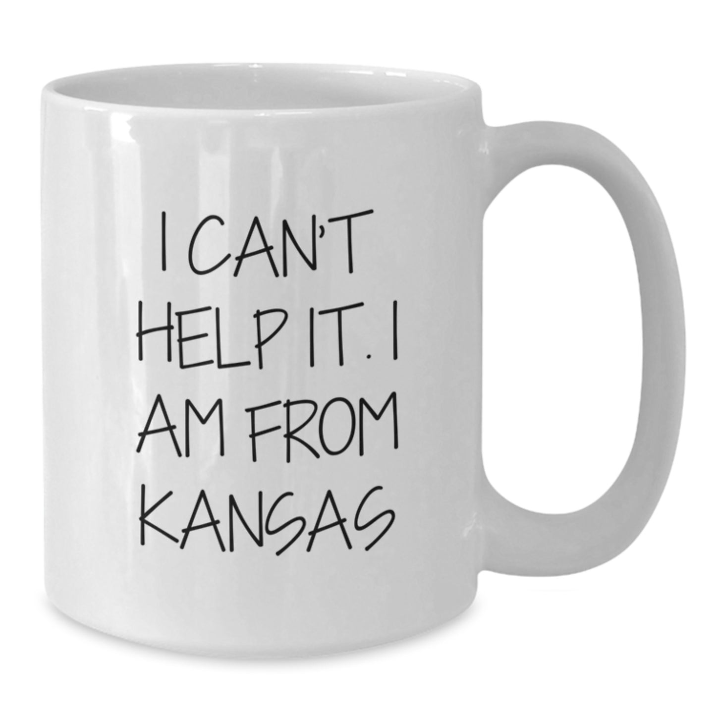 Funny Kansas Gifts from Friends and Family - White Coffee Mug 'I Can't Help It. I Am From Kansas' for Kansas Graduation - Unique Gifts for Men Women Friends Coworkers - Additional