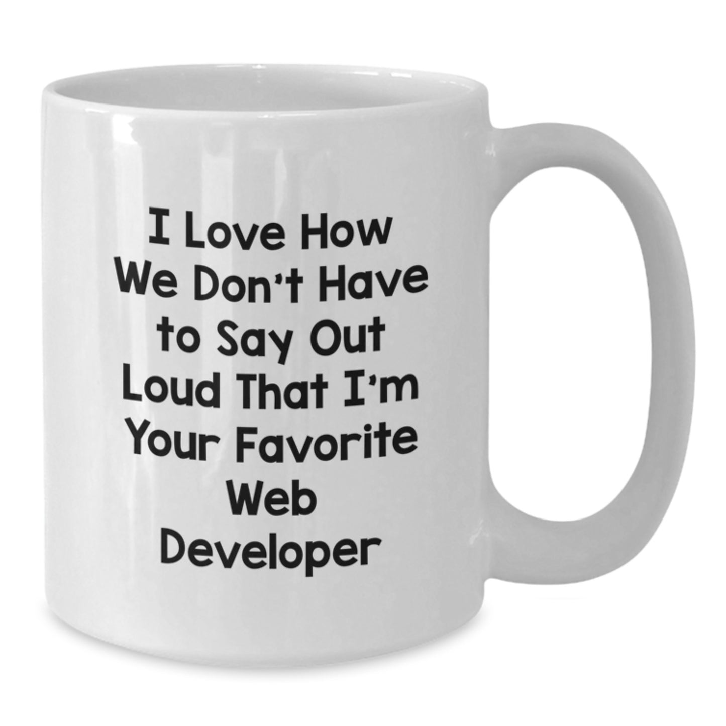 Funny Web Developer Gifts from Friends - Unique Graduation Mug for Men or Women - I Love How We Don't Have To Say Out Loud That I'm Your Favorite Web Developer - Additional