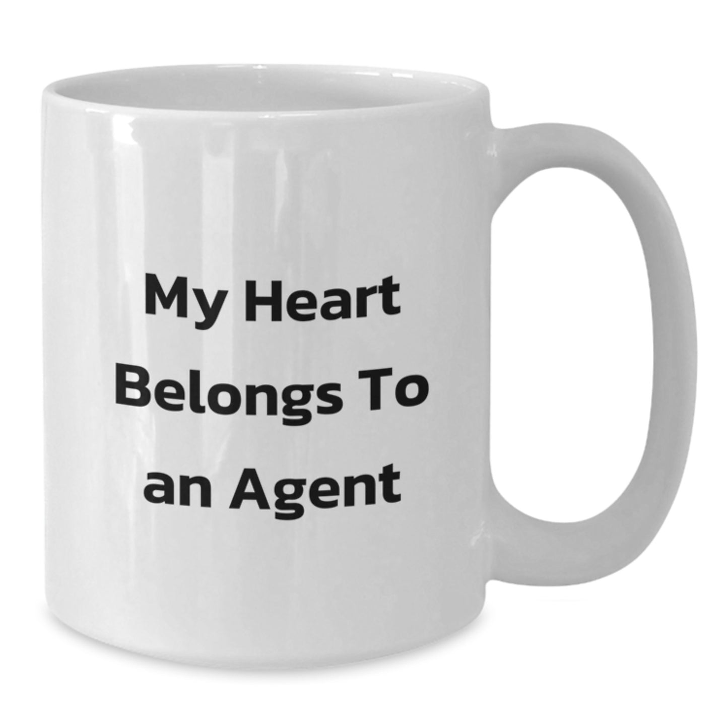 Funny Agent Gifts, Cute Christmas Agent White Coffee Mugs, 'My Heart Belongs To An Agent' Quote, Gifts from Family for Agent - Additional