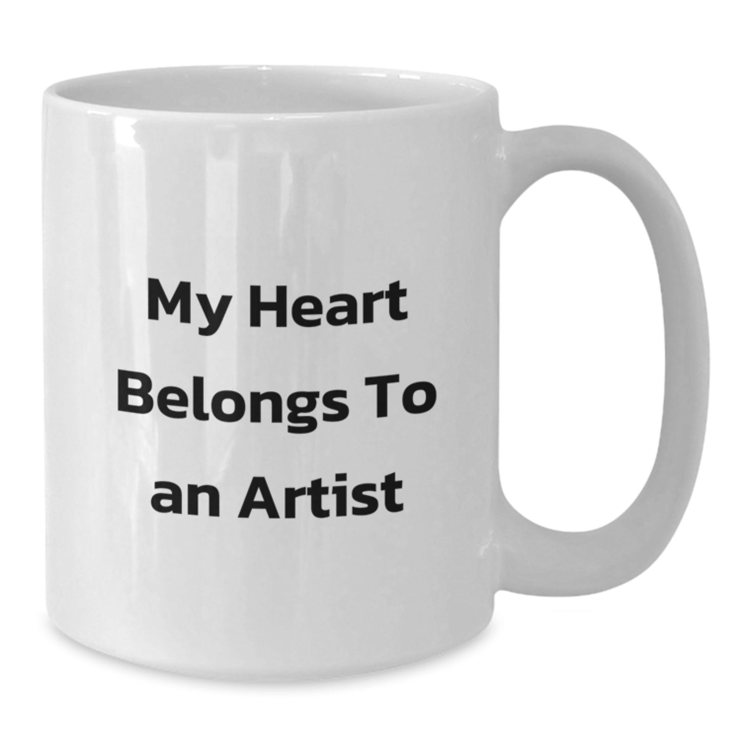 Funny Artist Gifts for Him, Unique White Coffee Mug with My Heart Belongs To An Artist Quote, Perfect for Men, Friends, or Family at Christmas - Additional