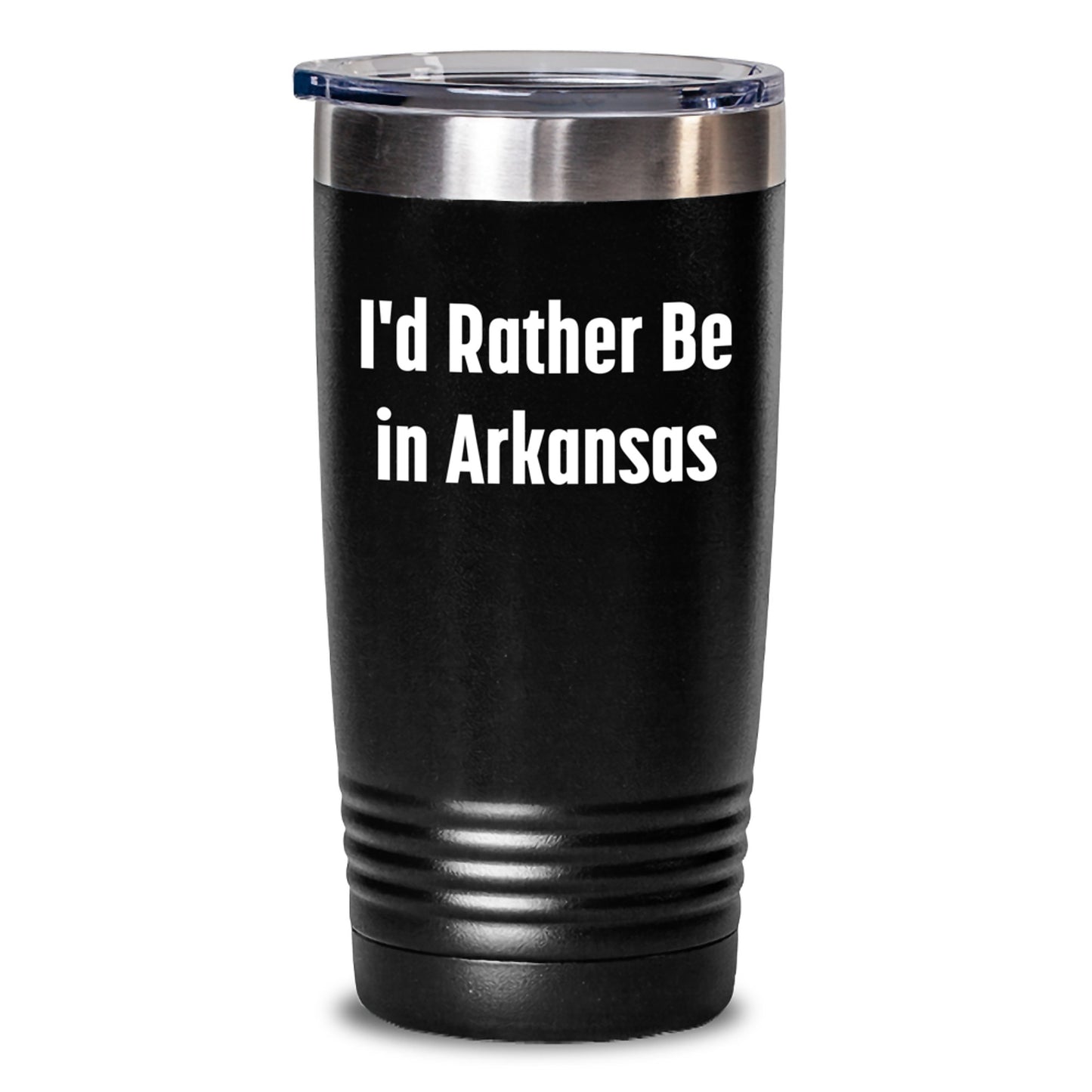 Gifts from Friends for Arkansas Enthusiasts, 'I'd Rather Be In Arkansas' Funny Quote Tumbler, 20oz/30oz Vacuum Insulated Stainless Steel, Birthday Unique Gifts for Men, Women, Friends, Coworkers - Main