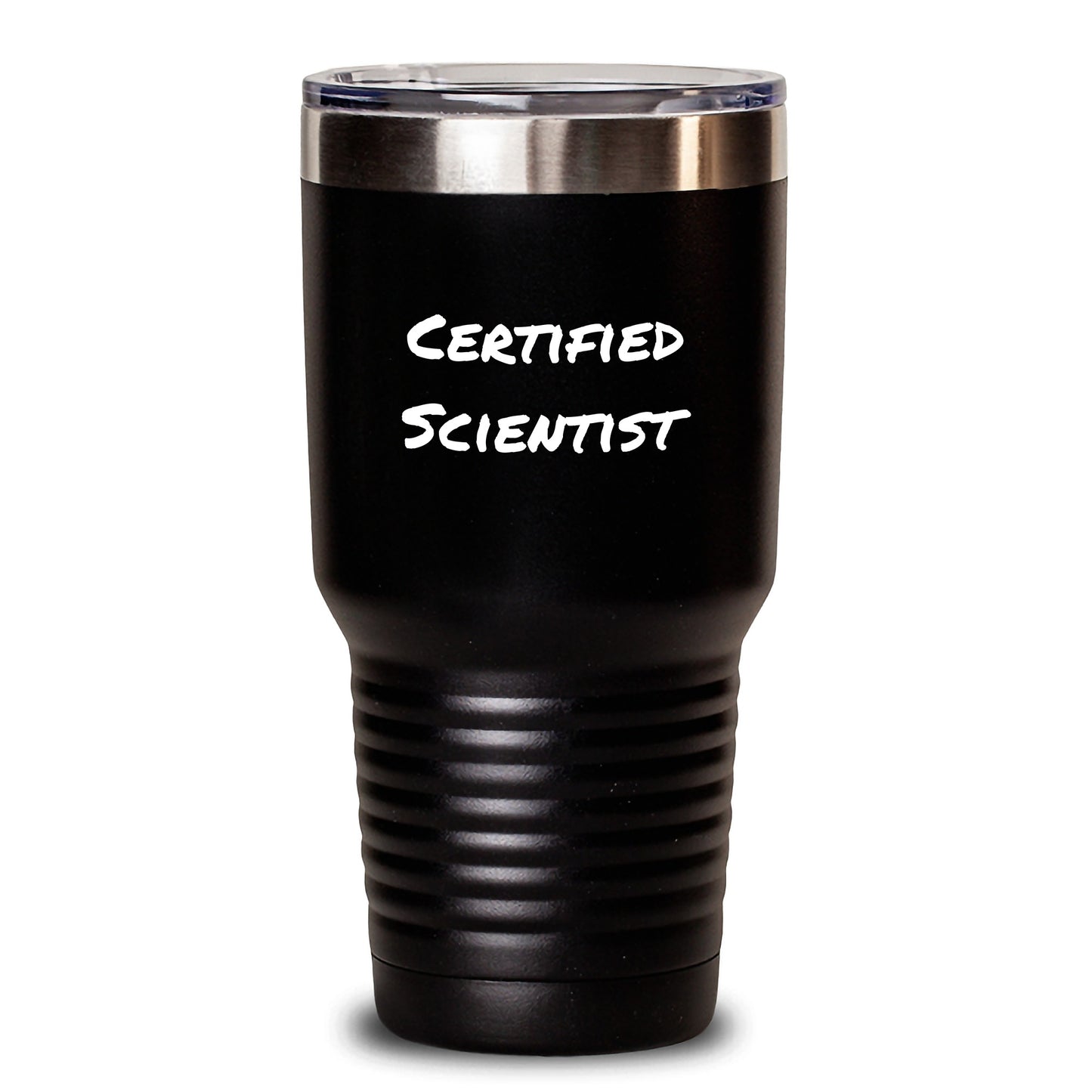 Gifts for Scientist Friends - 'Certified Scientist' Funny Quote Black Tumbler, 20oz/30oz Vacuum Insulated, Perfect for Birthday Unique Gifts from Men to Family - Main