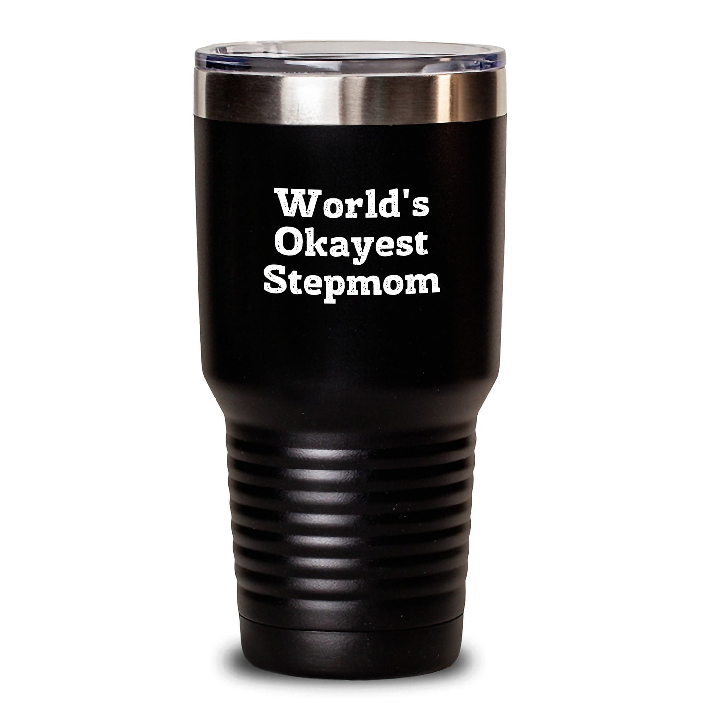 Funny Stepmom Gifts, Birthday Unique Gifts for Stepmom, World's Okayest Stepmom Tumbler, 20oz 30oz Stainless Steel Tumbler, Gifts from Men to Stepmom, Ideal Gift for Stepmom - Main