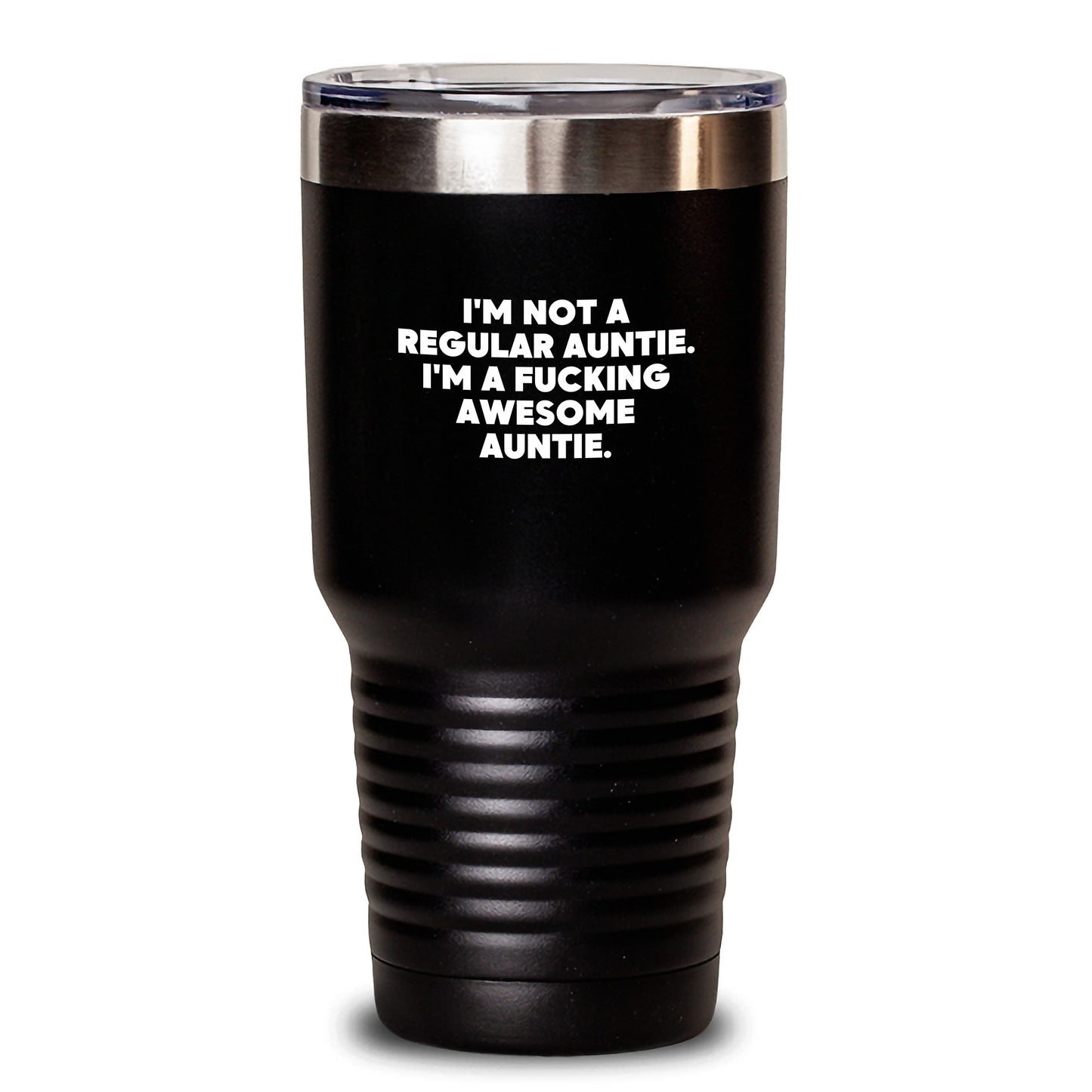 Funny Auntie Gifts from Family - 'I'm Not A Regular Auntie. I'm A F--king Awesome Auntie.' Tumbler for Graduation, Unique Gifts for Auntie, Men, Women, or Friends - Main