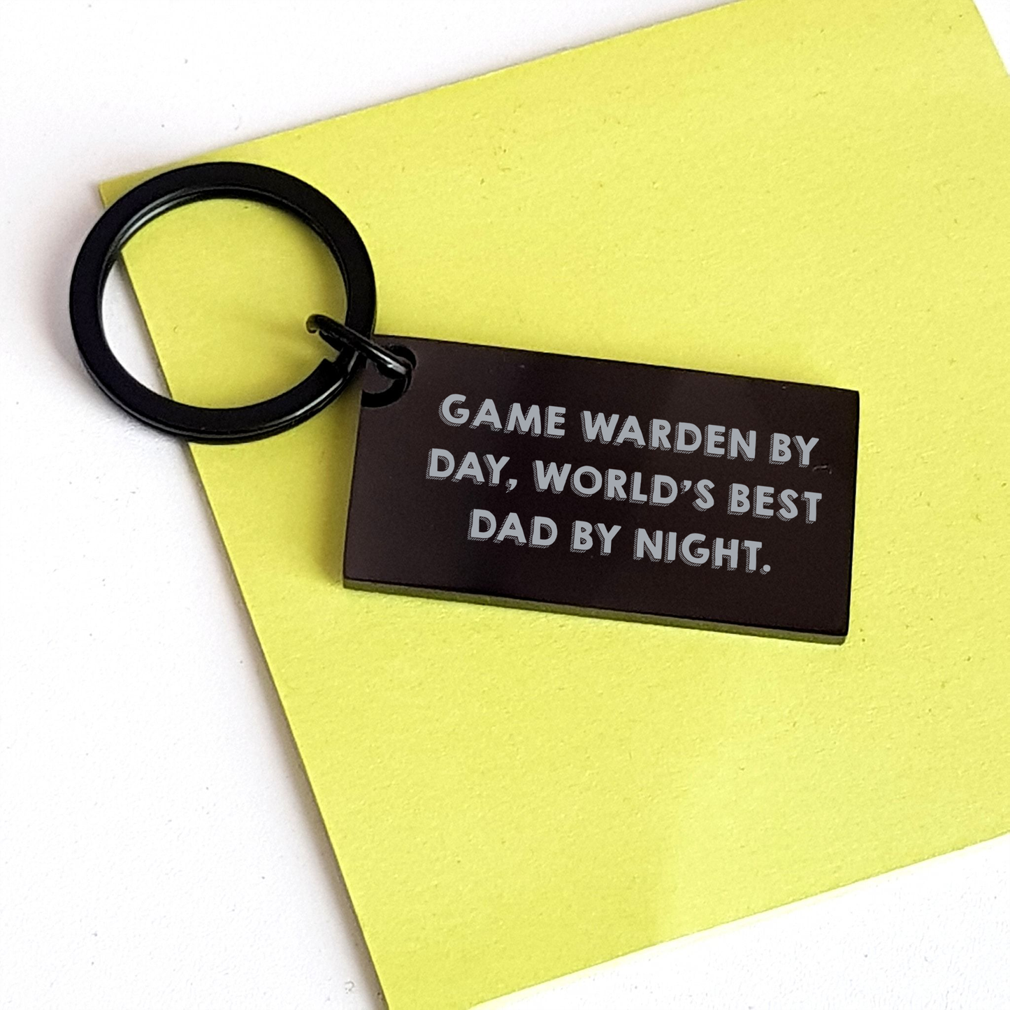 Game Warden Gifts, Funny Keychain for Men, Graduation Unique Gifts from Dad, 'Game Warden By Day, World's Best Dad By Night' Engraved - Image 3