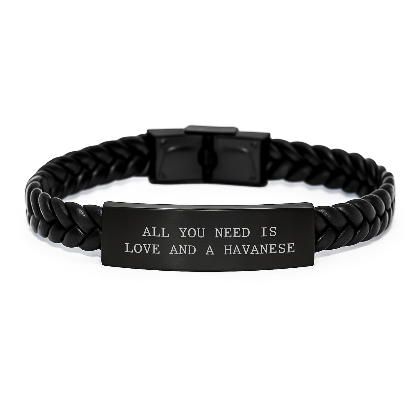 Havanese Dog Love Gifts for Friends, Graduation Unique Interlaced Leather Bracelet from Men, Women, Family, Coworkers, 'All You Need Is Love And A Havanese', Havanese Dog Lover's Gift - Image 1