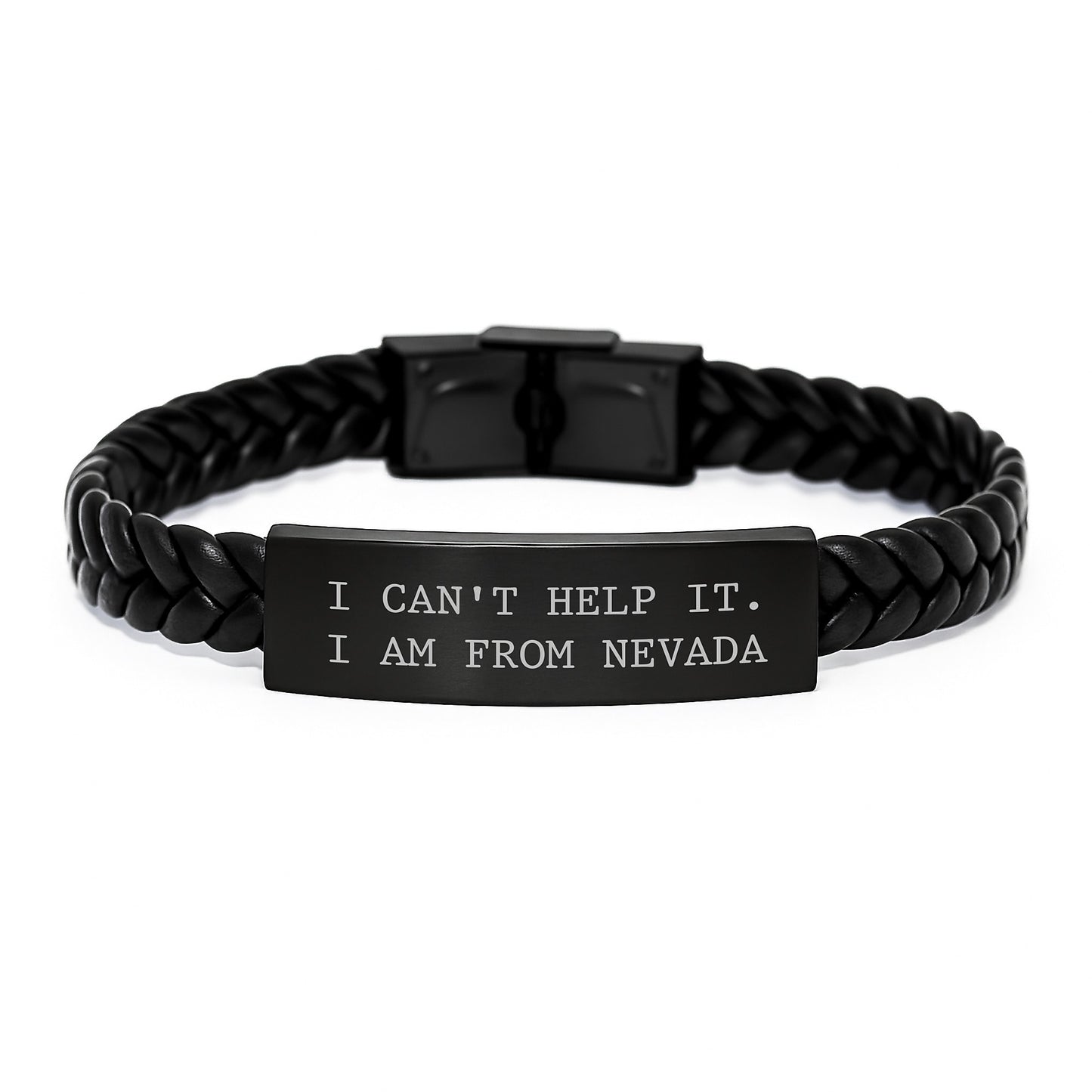 Nevada Gifts for Him, Funny Quote Interlaced Leather Bracelet, Unique Graduation Gifts from Friends, Stylish Men's Accessories, Gifts from Family - Image 1