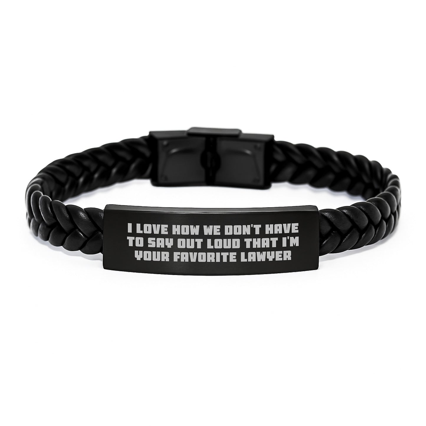 Funny Lawyer Quote Interlaced Leather Brac, Unique Birthday Unique Gifts for Lawyers, Gifts from Friends, Inspirational Lawyer Jewelry, Interlaced Leather Bracelet for Men - I Love - Image 1
