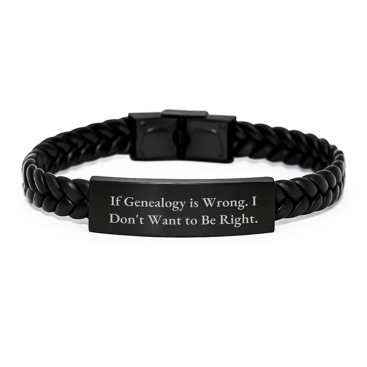 Genealogy Humor Inspirational Interlaced Leather Bracelet Gifts for Graduates from Family - Image 1
