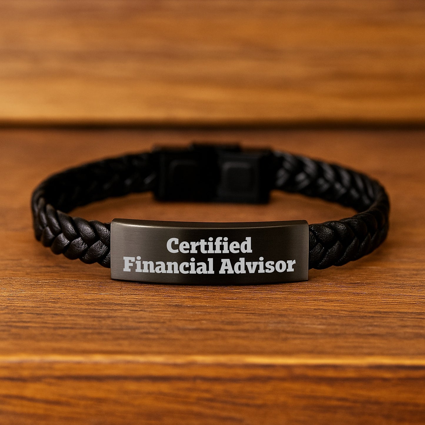Inspirational Certified Financial Advisor Gifts for Men, Interlaced Leather Bracelet, Graduation Unique Gifts from Family, Friends, Coworkers - Image 2