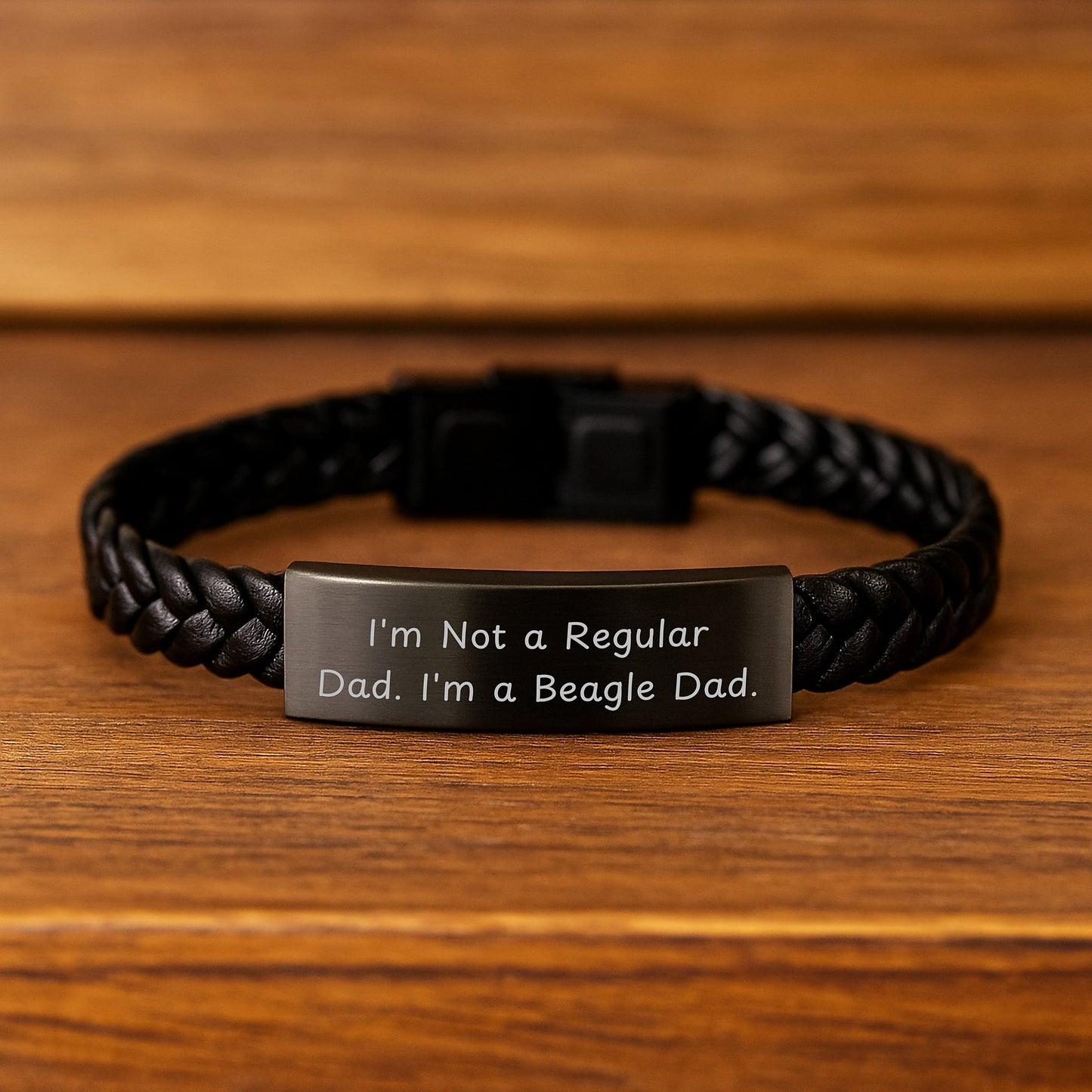 Funny Beagle Dad Gift, I'm Not A Regular Dad. I'm A Beagle Dad., Interlaced Leather Graduation Gifts for Men, Women, Friends, Coworkers, Family - 7.87 inches Long - Image 2
