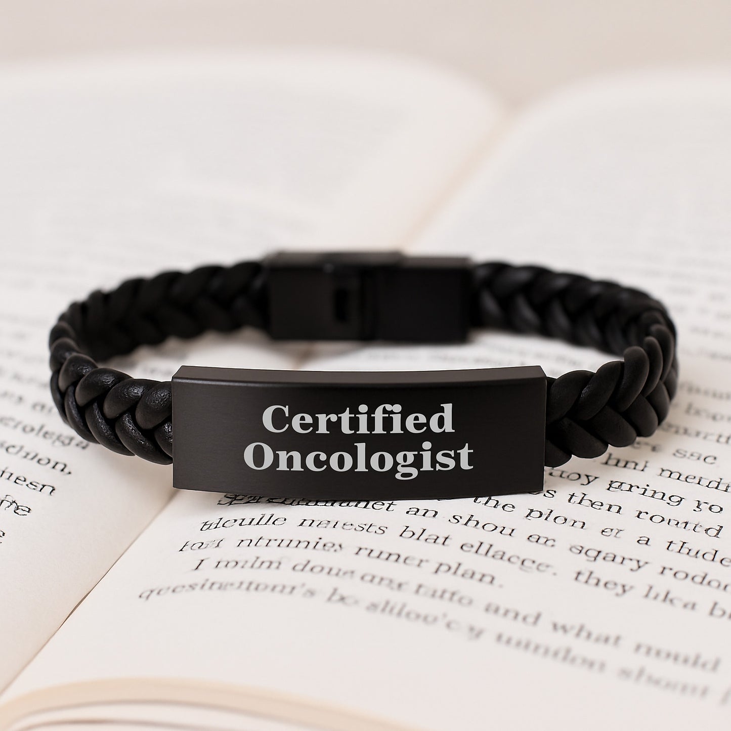 Oncologist Gifts from Men to Men - Inspirational Certified Oncologist Quote on Interlaced Leather Graduation Unique Gifts - Image 3