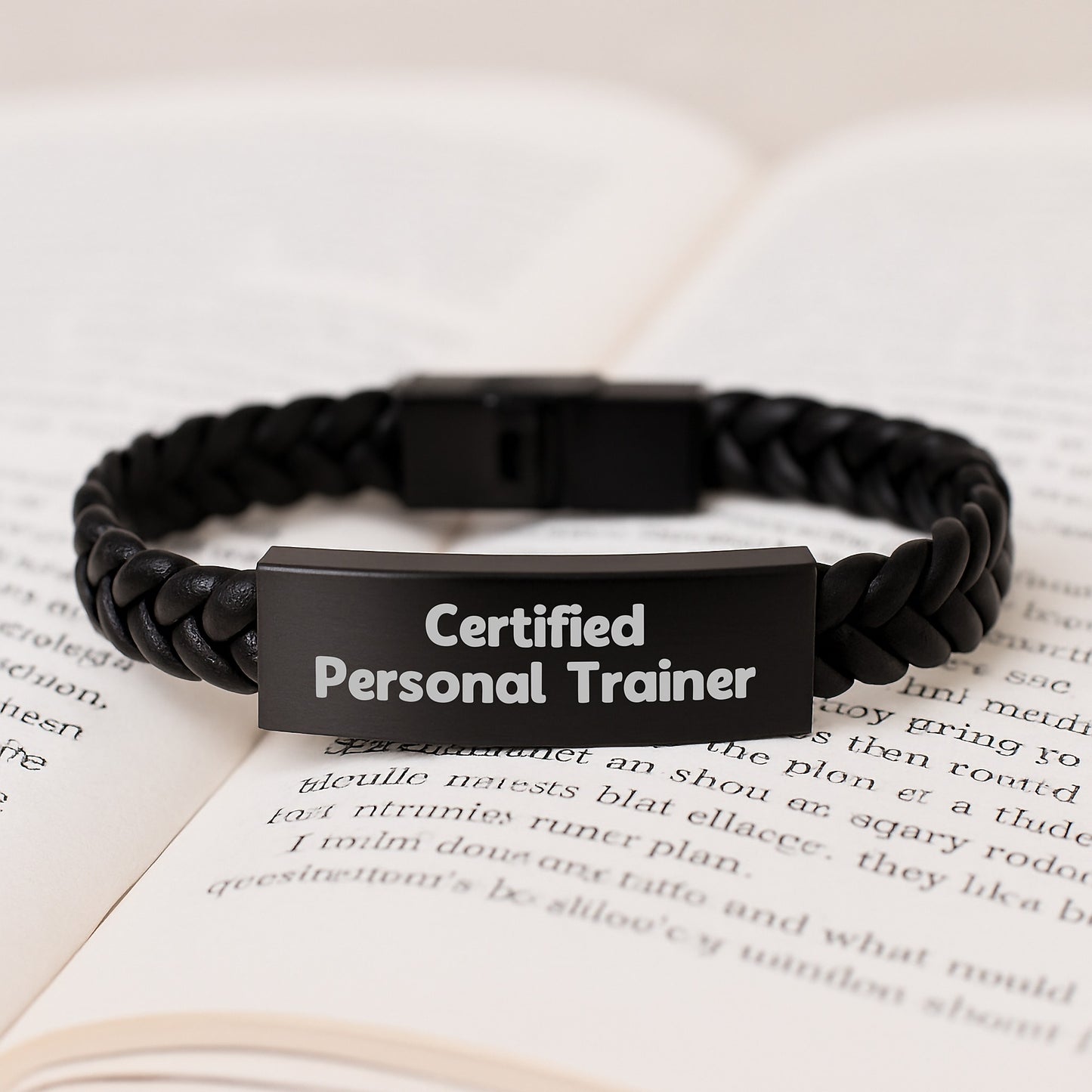 Funny Personal Trainer Gifts from Men to Friends Christmas Unique Interlaced Leather Bracelet with Certified Quote - Image 3