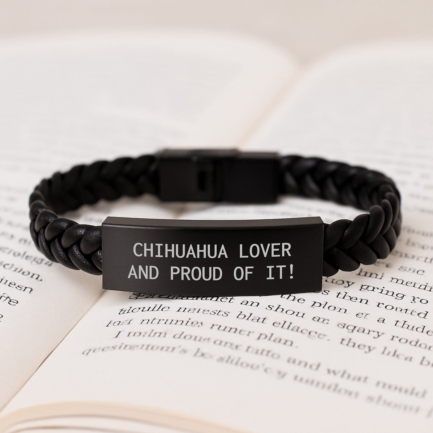 Chihuahua Dog Lover Gifts from Friends to Family - Interlaced Leather Birthday Unique Gifts with Chihuahua Lover And Proud Of It! Quote - Image 3