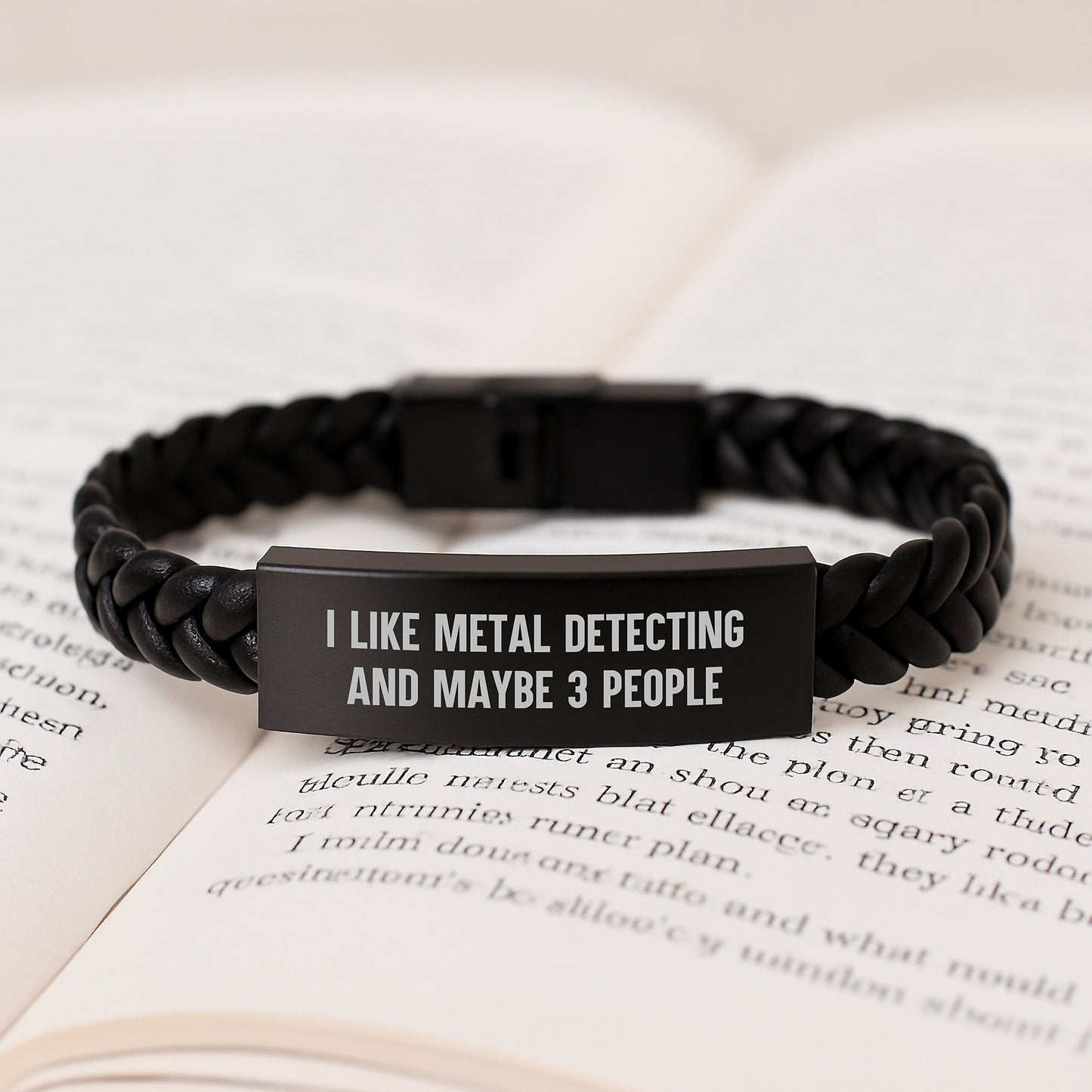Funny Metal Detecting Enthusiast Gifts for Men Interlaced Leather Bracelet, Birthday Unique Jewelry for Friends, Coworkers, Family Members - Image 3