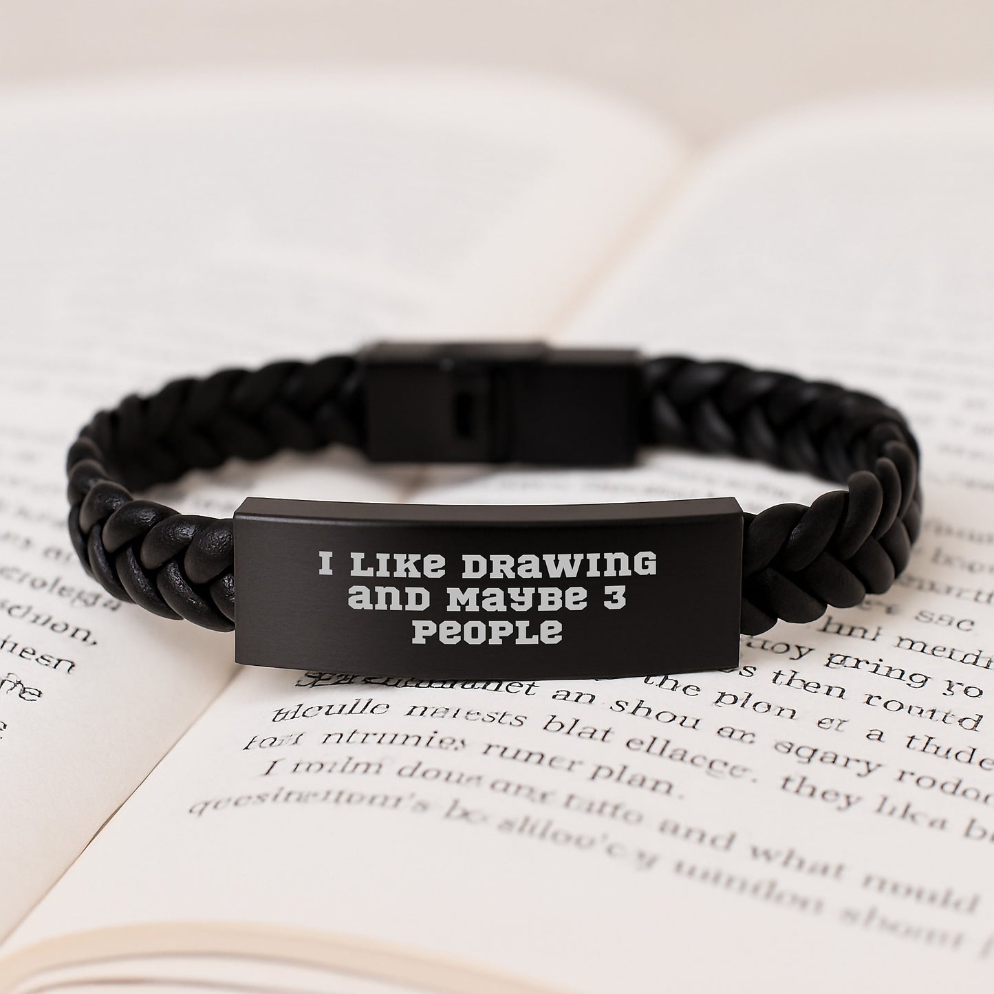 Inspiring Drawing Enthusiasts Gifts from Friends for Graduation Unique Drawing Interlaced Leather Bracelet, Funny Quote I Like Drawing And Maybe 3 People - Image 3