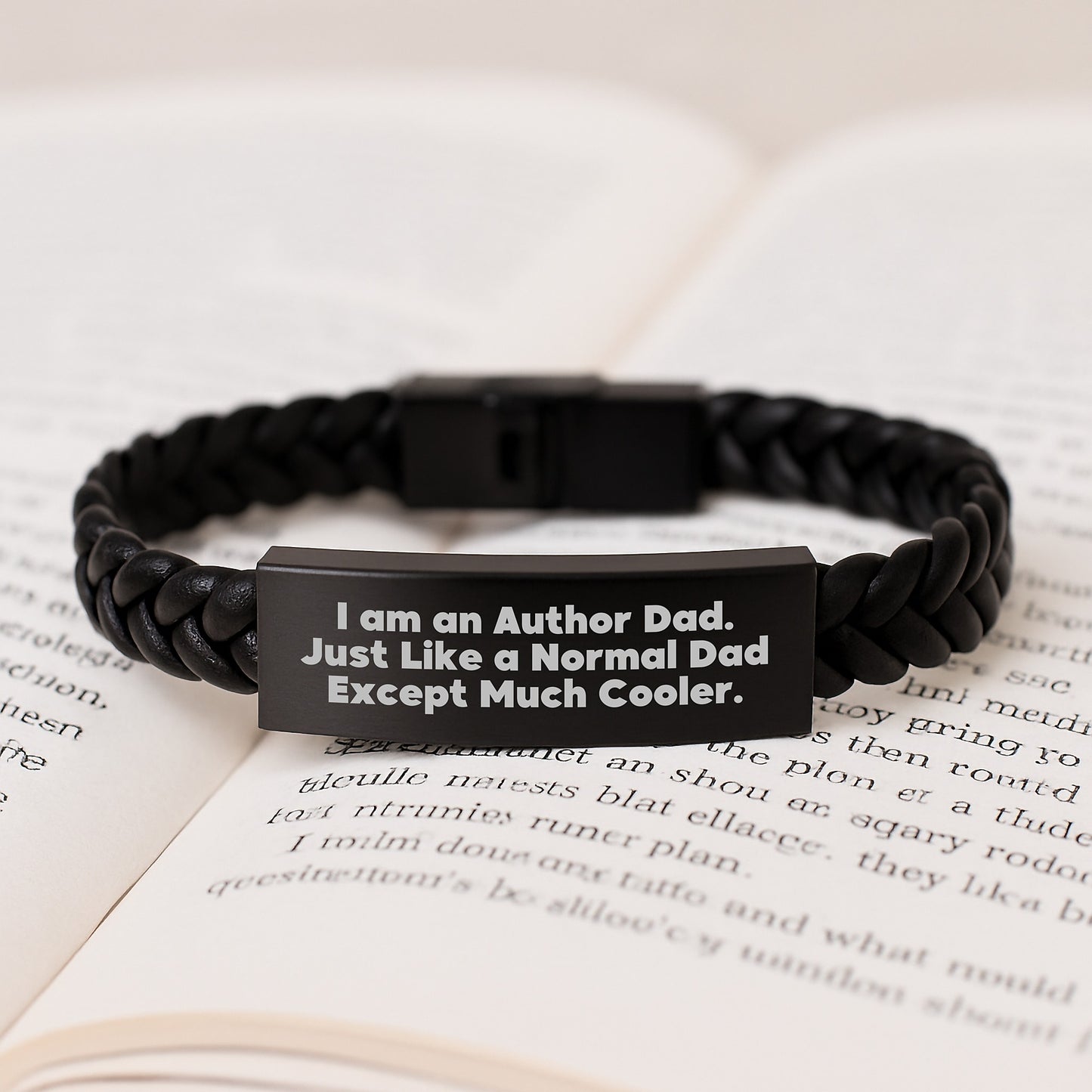 Author Enthusiast Gifts from Mom - Funny Interlaced Leather Bracelet for Author Dad, Birthday Unique Gifts - Image 3