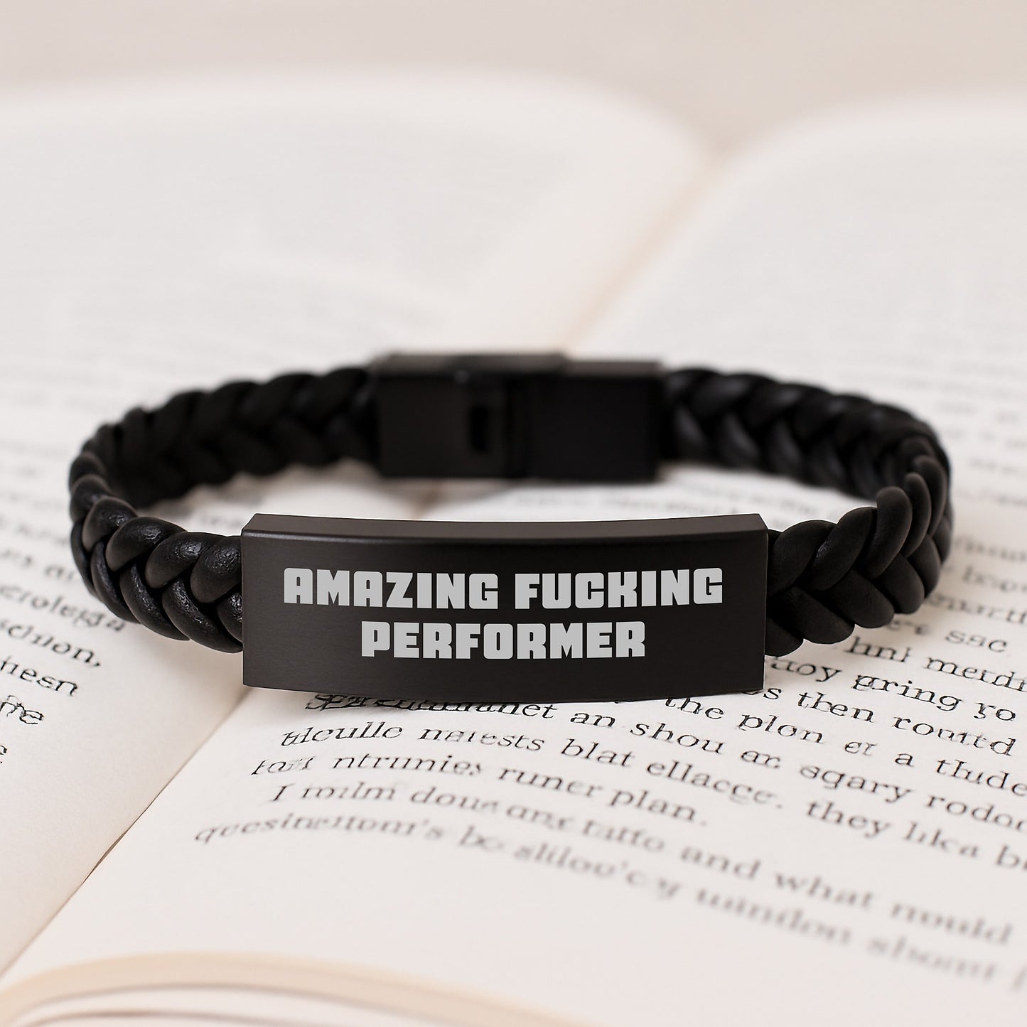 Funny Performer Gifts from Men to Friends - Unique Interlaced Leather Bracelet for Christmas - Image 3