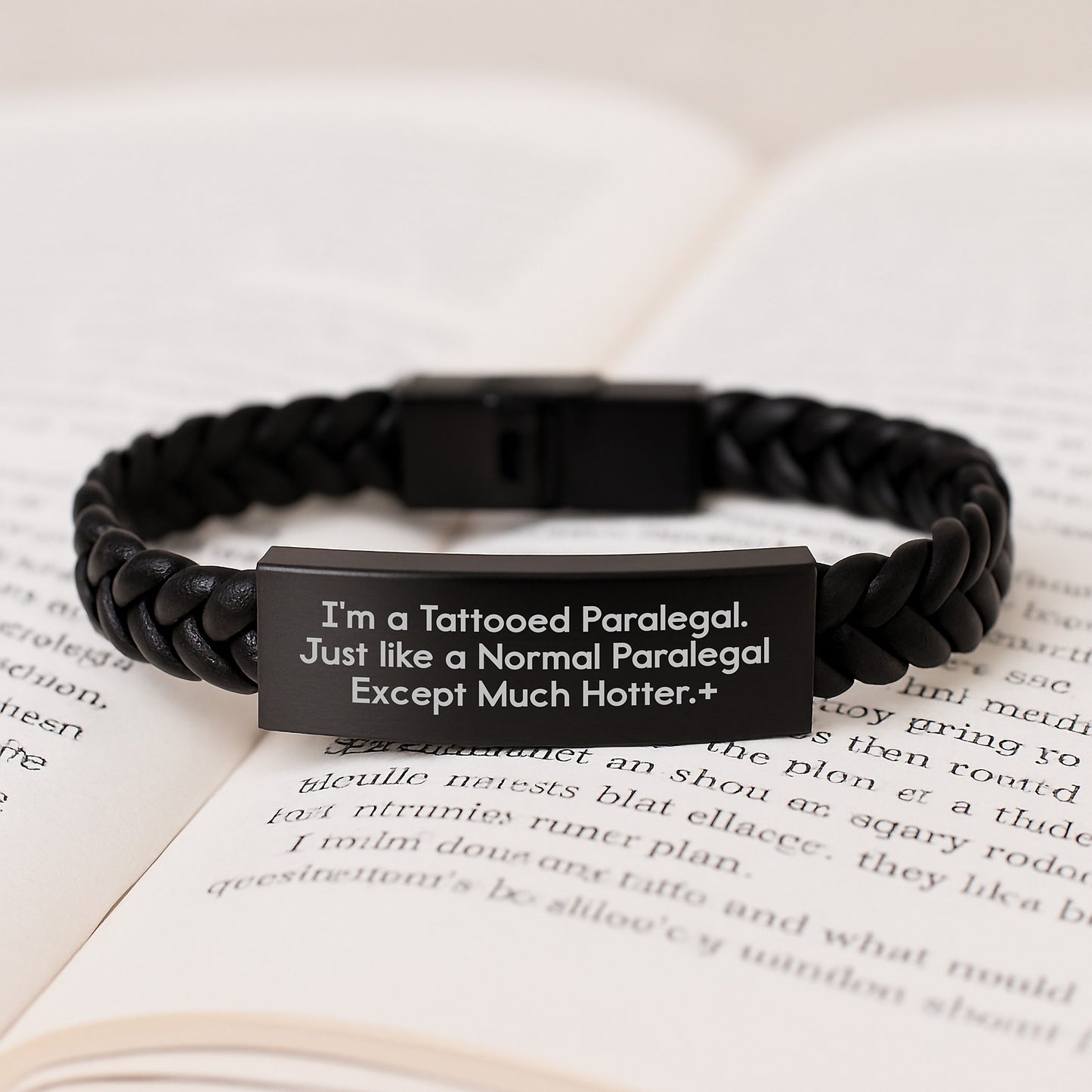 Funny Paralegal Gifts, Birthday Unique Paralegal Interlaced Leather Bracelet for Friends Men Women from Paralegal - Image 3