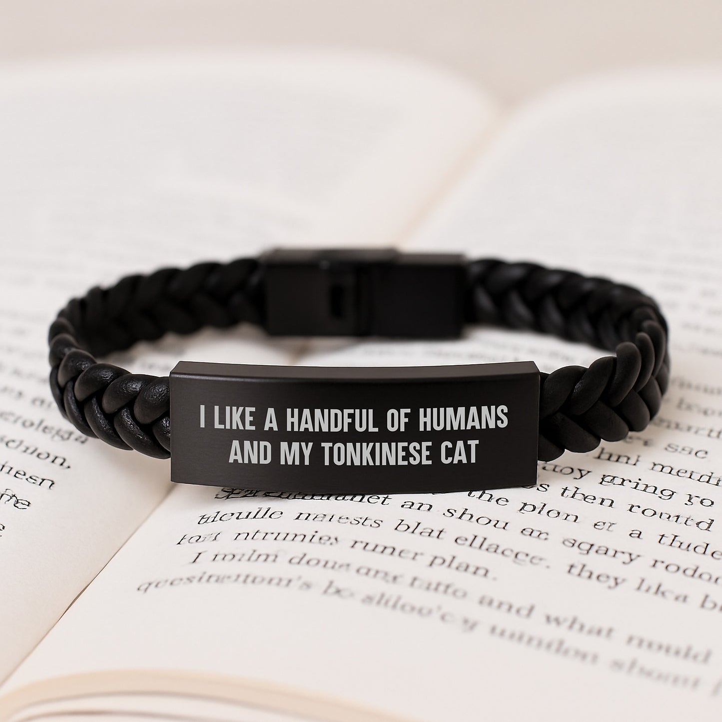 Tonkinese Cat Lover's Funny Gift, Interlaced Leather Bracelet for Men, Gifts from Women, Valentine's Unique Gifts - Image 3