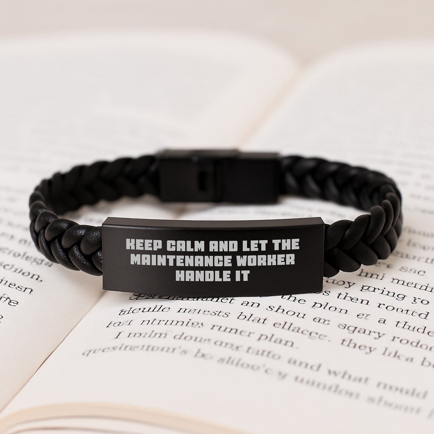 Funny Maintenance Worker Gifts, Christmas Unique Gifts for Men, Interlaced Leather Bracelet with Stainless Steel and PU Leather, Gifts from Friends to Maintenance Worker - Image 3