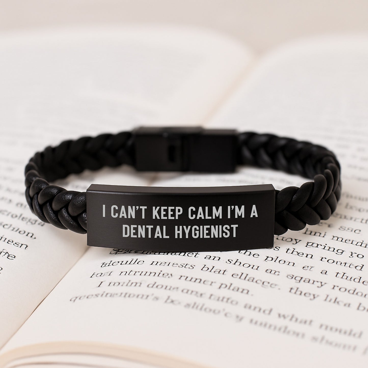 Funny Dental Hygienist Interlaced Leather Bracelet Gifts for Women - 'I Can't Keep Calm I'm A Dental Hygienist' Christmas Unique Gifts from Friends - Image 3