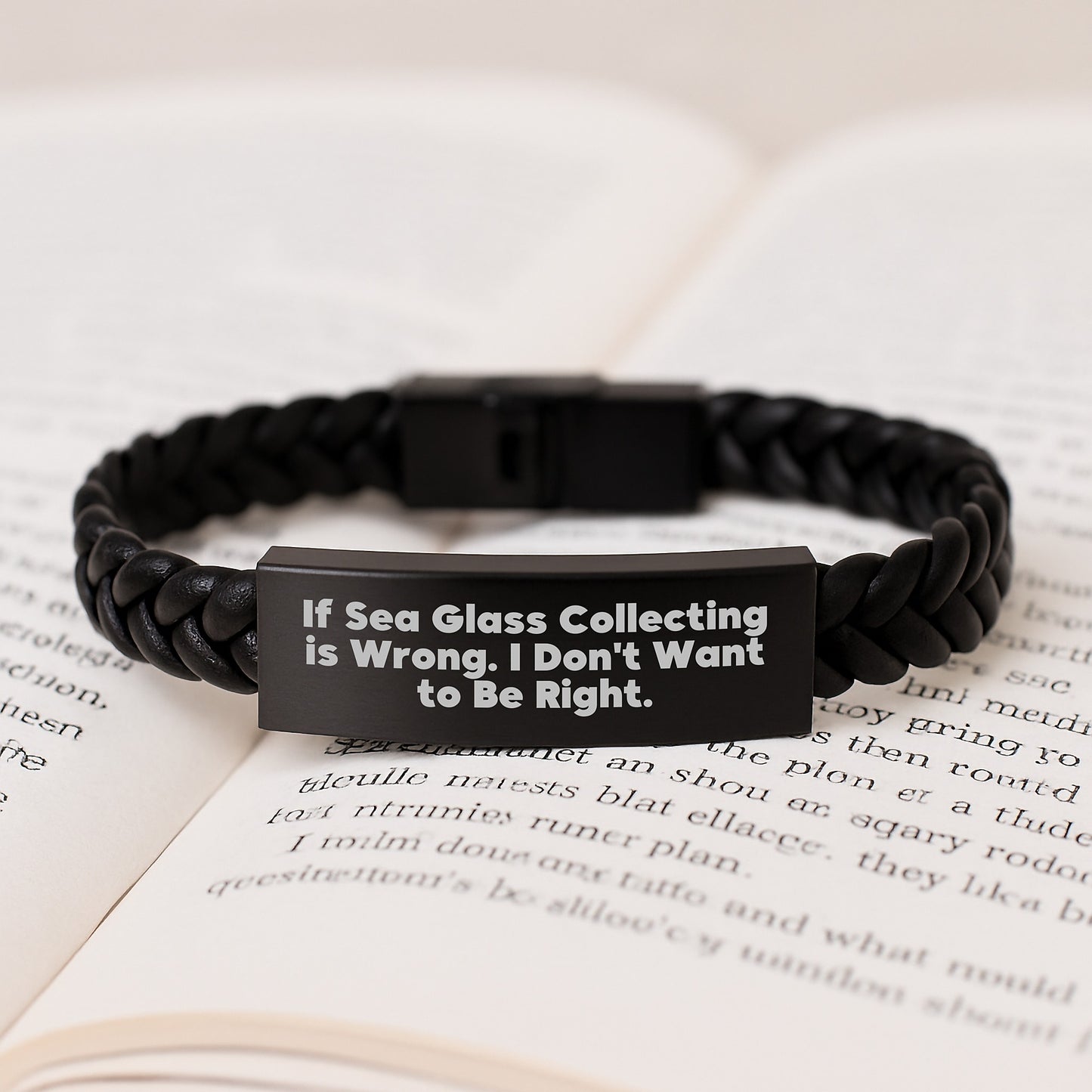 Sea Glass Collecting Gifts for Her, Funny Interlaced Leather Bracelet from Friends to Coworkers, Inspirational Quote for Graduation Unique Gifts - Image 3