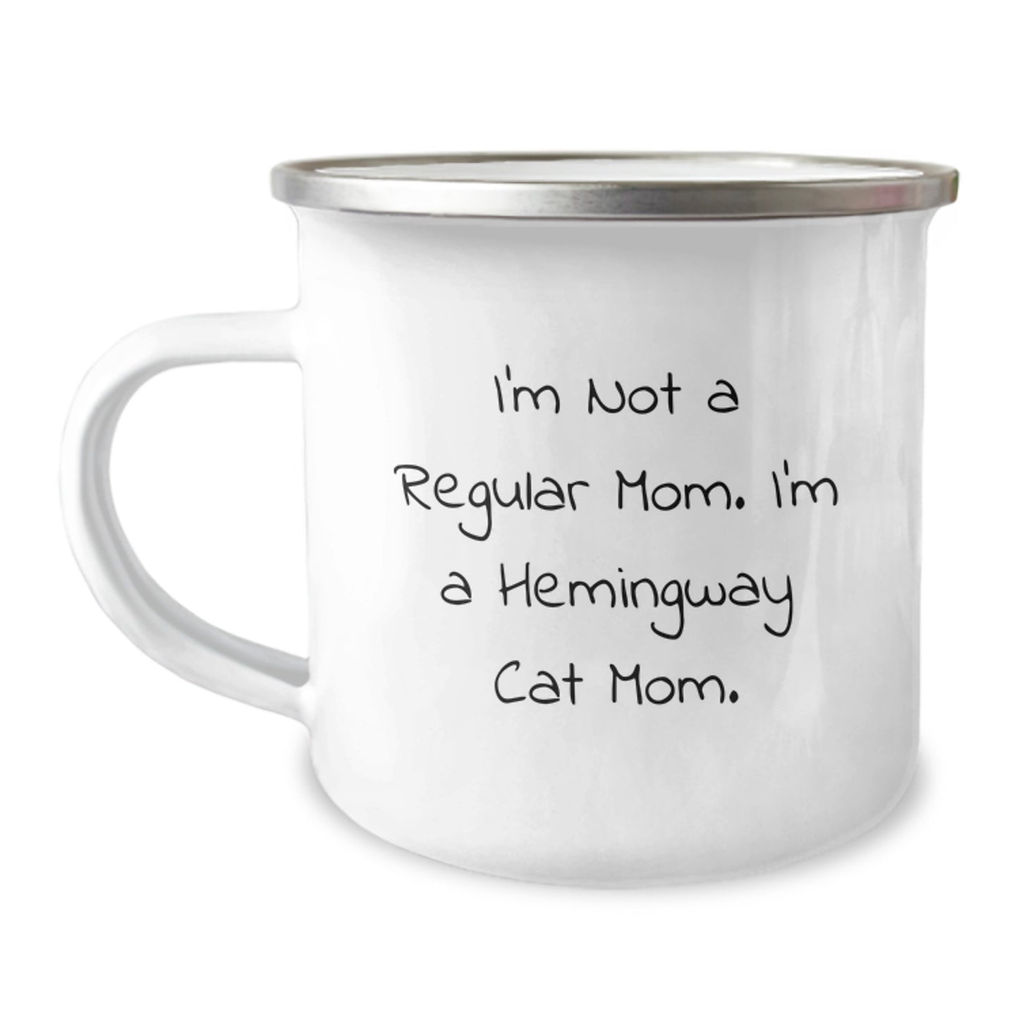 Hemingway Cat Mom Gifts, Funny Camping Mug for Birthday, I'm Not A Regular Mom, Gifts from Friends - Image 1