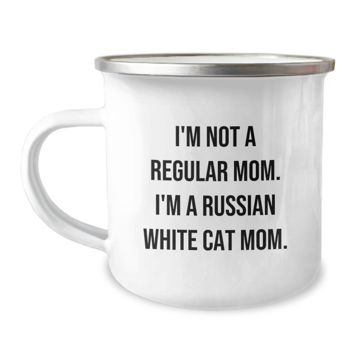 Funny Russian White Cat Mom Gifts from Mom to Graduating Russian White Cat Lover - Camping Mug - Image 1