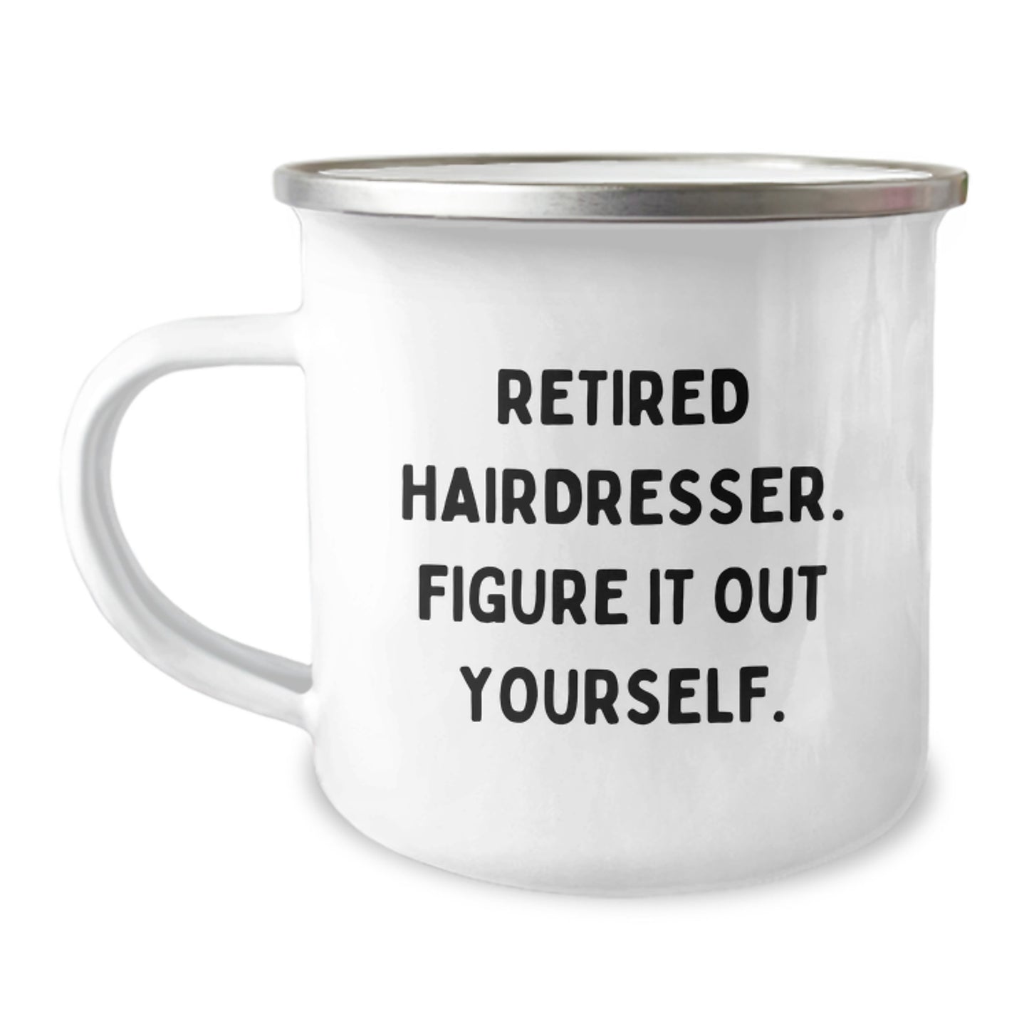 Hairdresser Retirement Gifts for Friends from Men, Funny Camping Mug for Graduation Unique Gifts - Image 1
