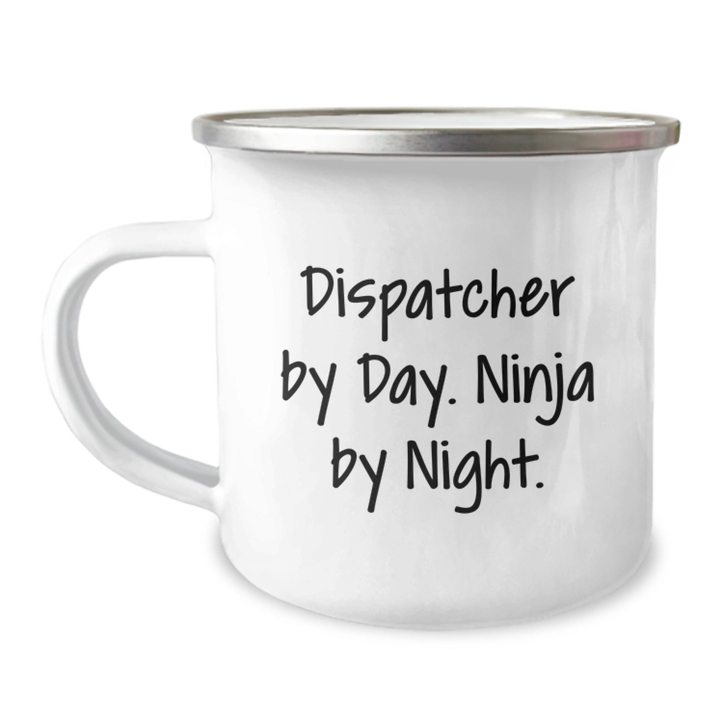 Dispatcher Gifts: Funny Camping Mug - 'Dispatcher By Day. Ninja By Night.' for Birthday - Gifts from Friends to Dispatcher - Image 1