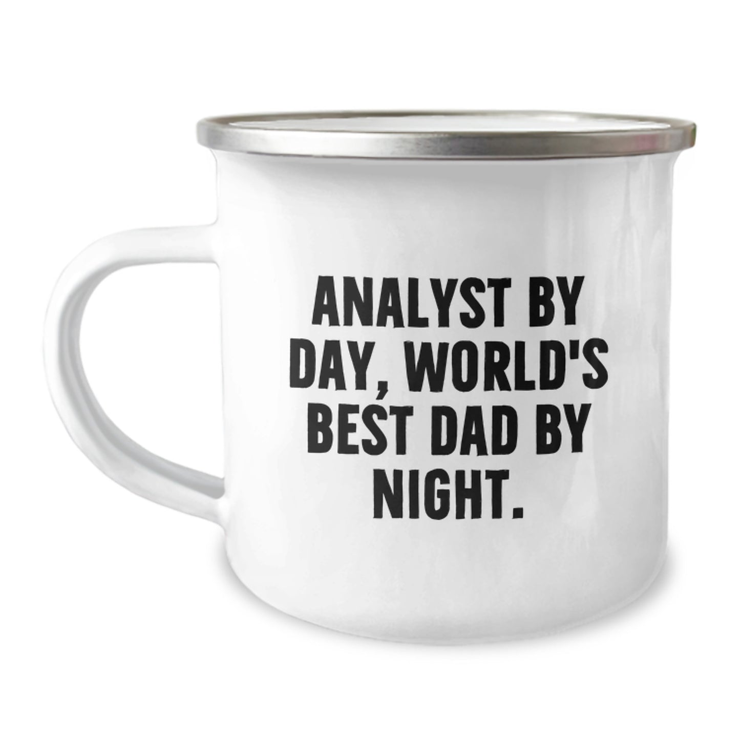 Funny Analyst Gifts - Camping Mug for World's Best Dad By Night - Birthday Unique Gifts from Friends to Family - Image 1