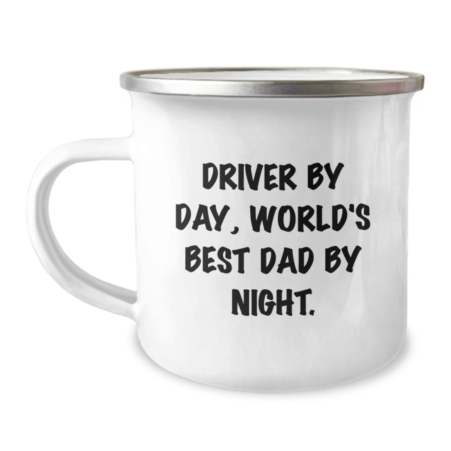 Funny Driver Gifts, World's Best Dad By Night, 12 oz Camping Mug, Birthday Unique Gifts from Friends, Gifts for Driver - Image 1