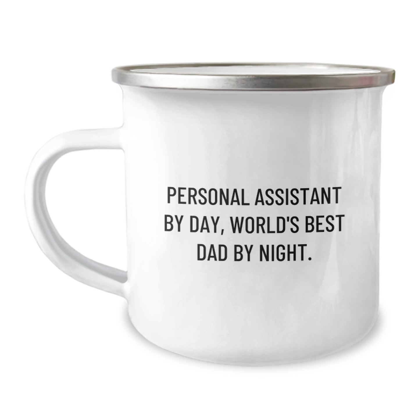 Personal Assistant Gifts from Friends, Unique Camping Mug for World's Best Dad By Day, Funny Graduation Gift - Image 1