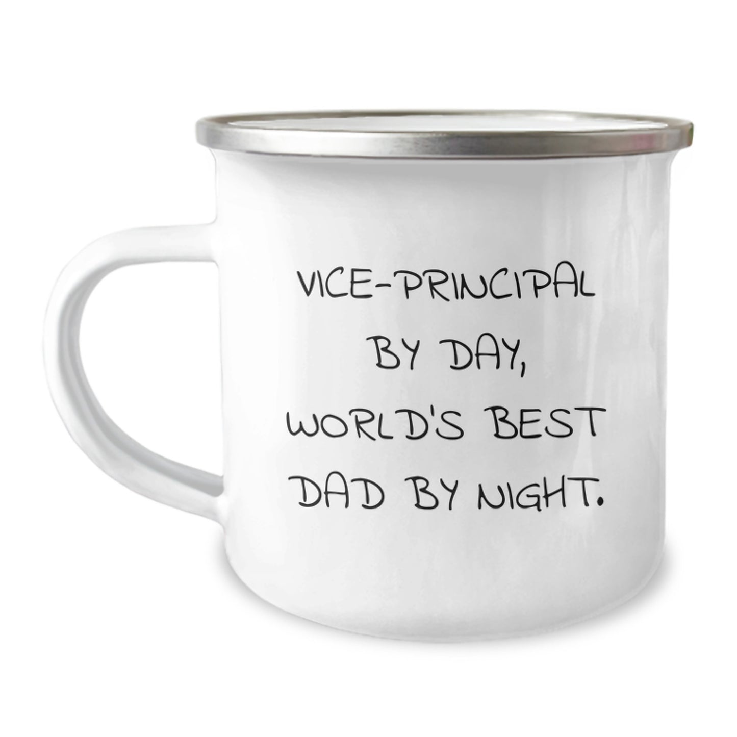 Vice-Principal by Day World's Best Dad by Night Funny Camping Mug Gifts from Friends for Birthday - Image 1