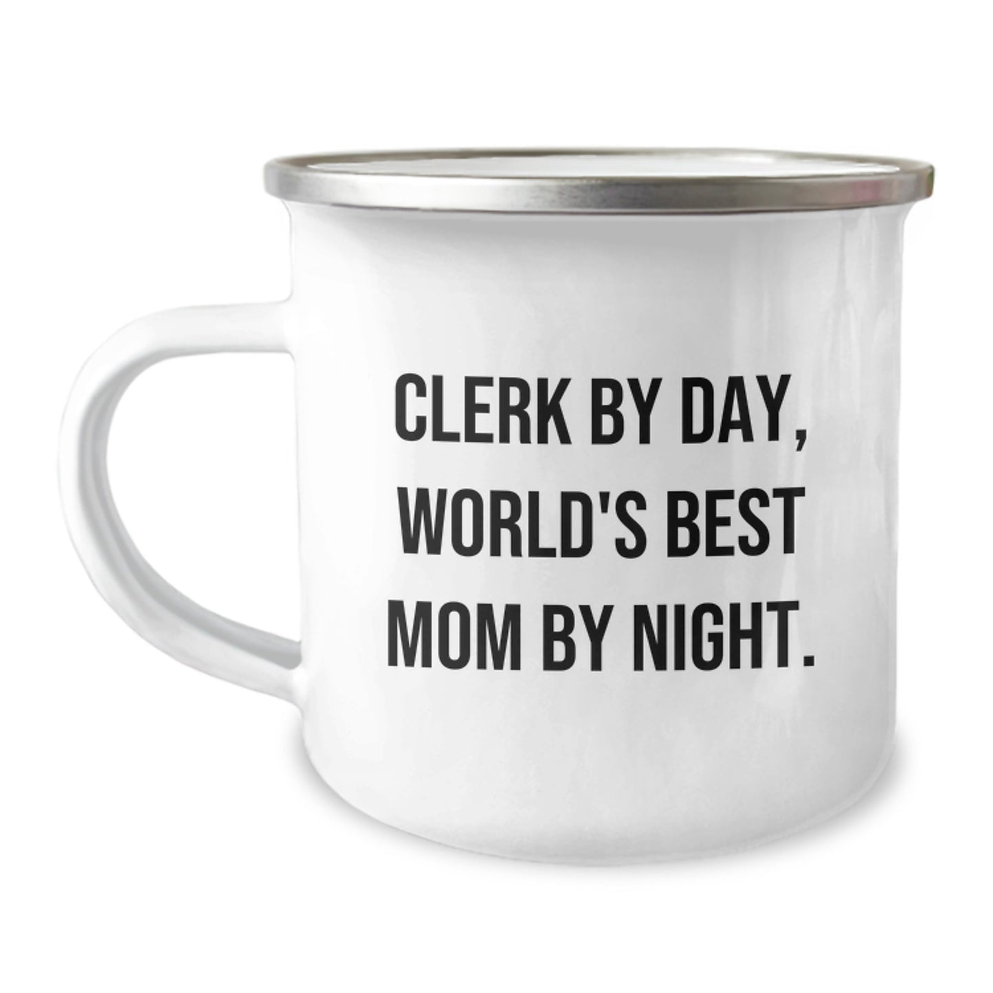 Fun Clerk Gifts - Camping Mug, Clerk By Day, World's Best Mom By Night., Gifts from Family, for Clerk Birthday Unique - Image 1