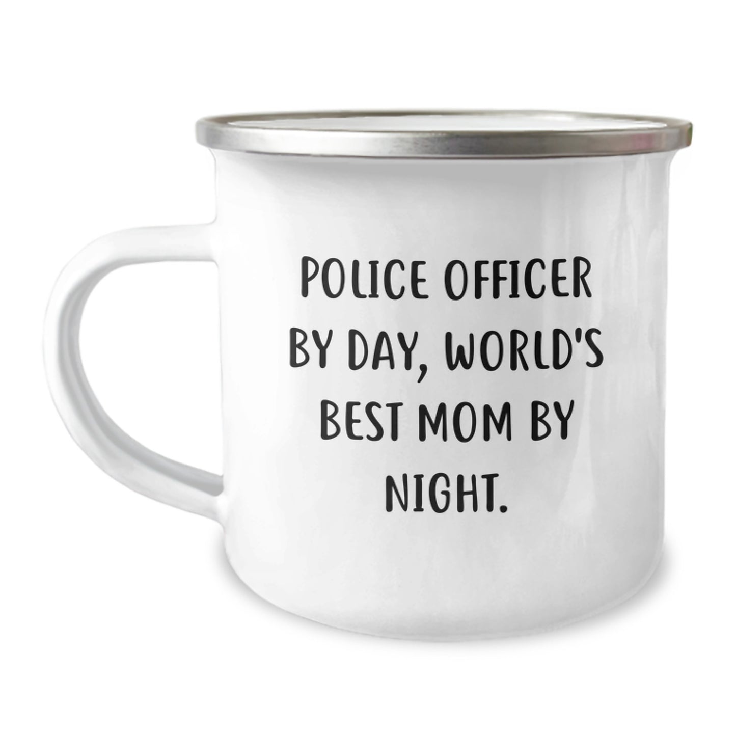 Police Officer Gifts Funny Camping Mug World's Best Mom By Night Birthday Present from Family - Image 1