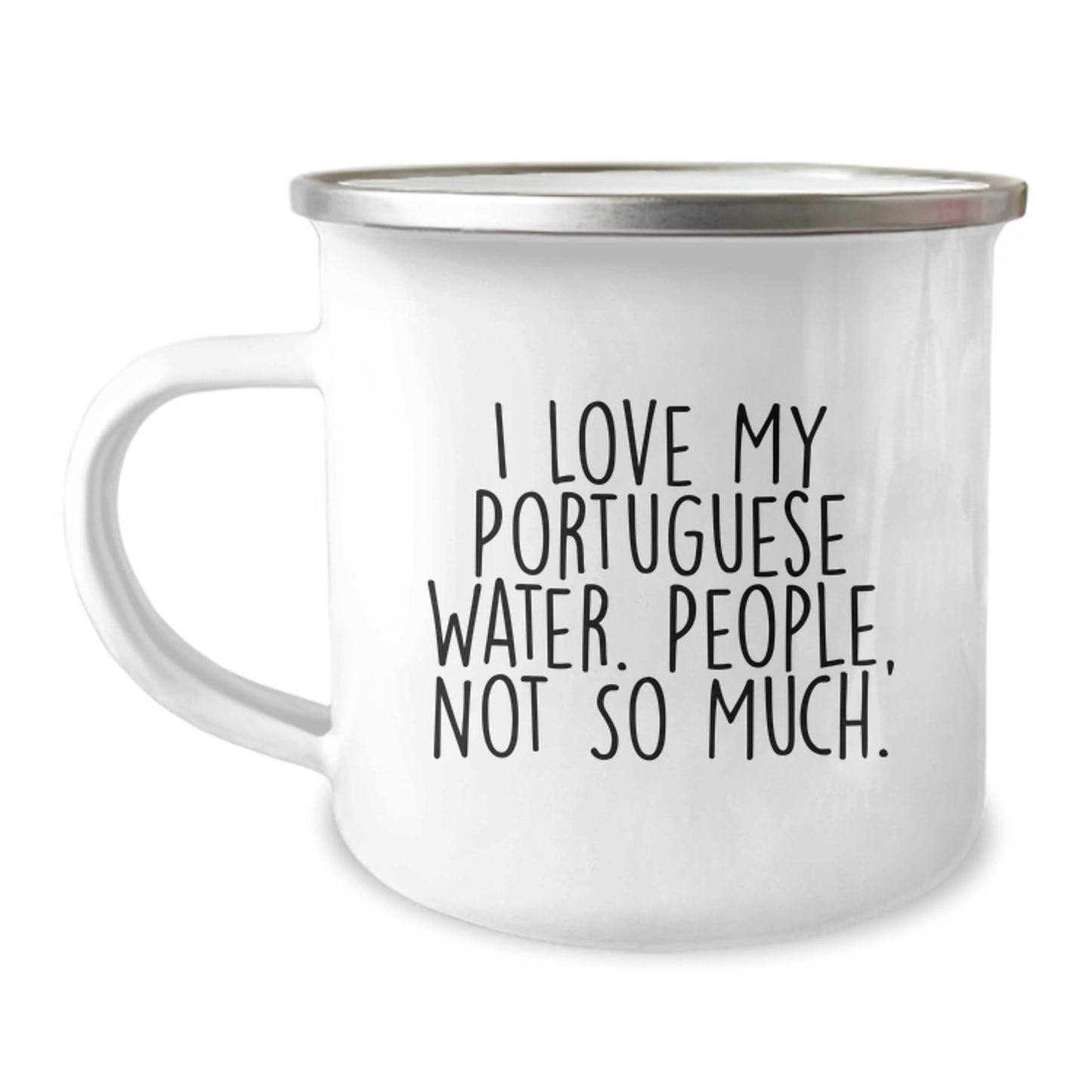 Portuguese Water Dog Lover's Funny Camping Mug, Gifts from Men to Friends, Unique Birthday Unique Gifts for Portuguese Water Dog Enthusiasts - Image 1
