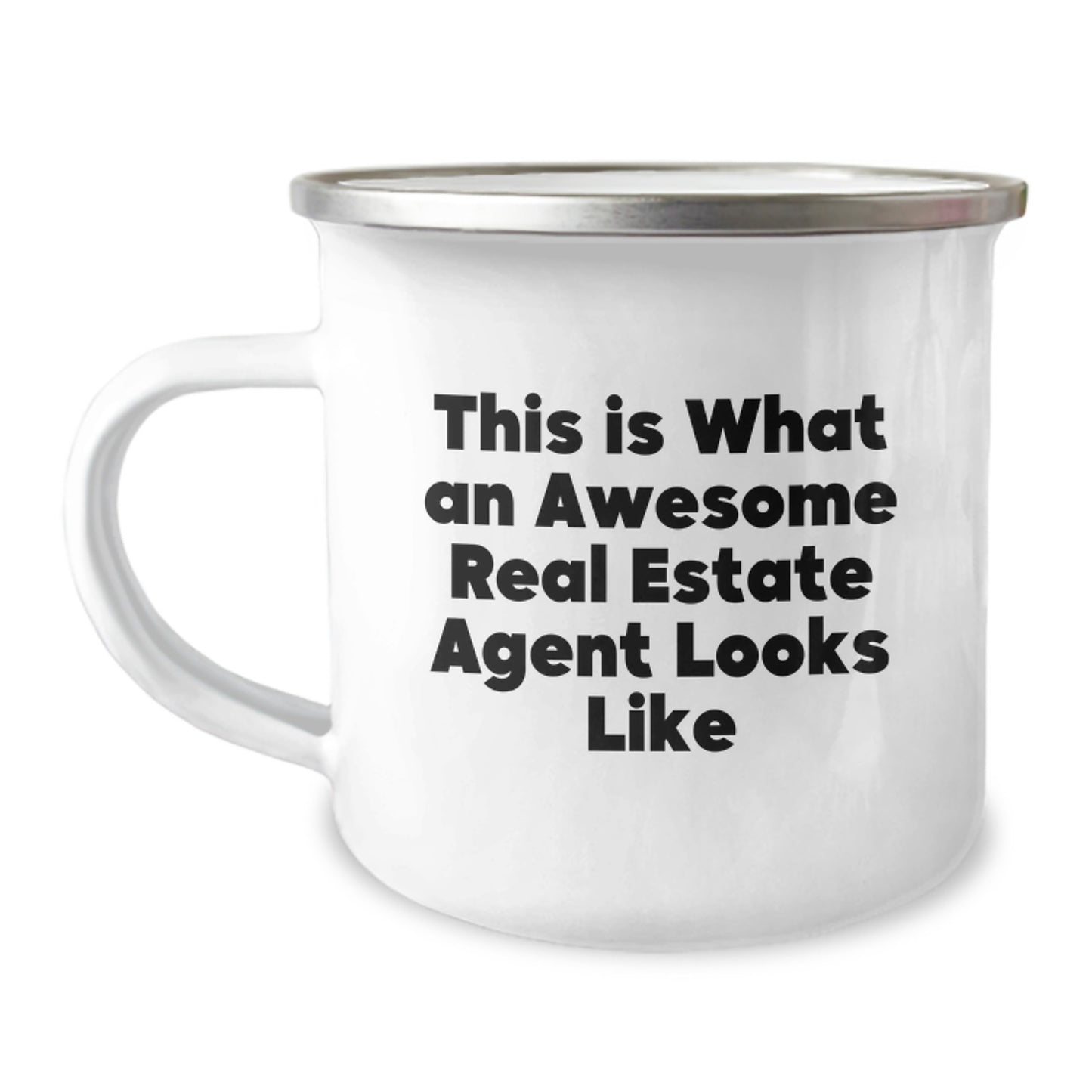 Funny Real Estate Agent Gifts from Friends for Birthday - This Is What An Awesome Real Estate Agent Looks Like Camping Mug - Image 1