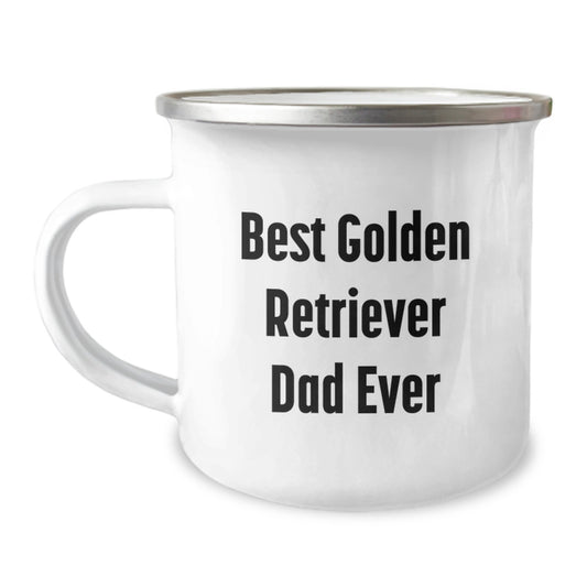 Golden Retriever Dog Lovers Camping Mug 'Best Golden Retriever Dad Ever', Funny Gift for Men, Women, Family from Dad to Son, Daughter, Husband, or Sweetheart on Birthday - Image 1