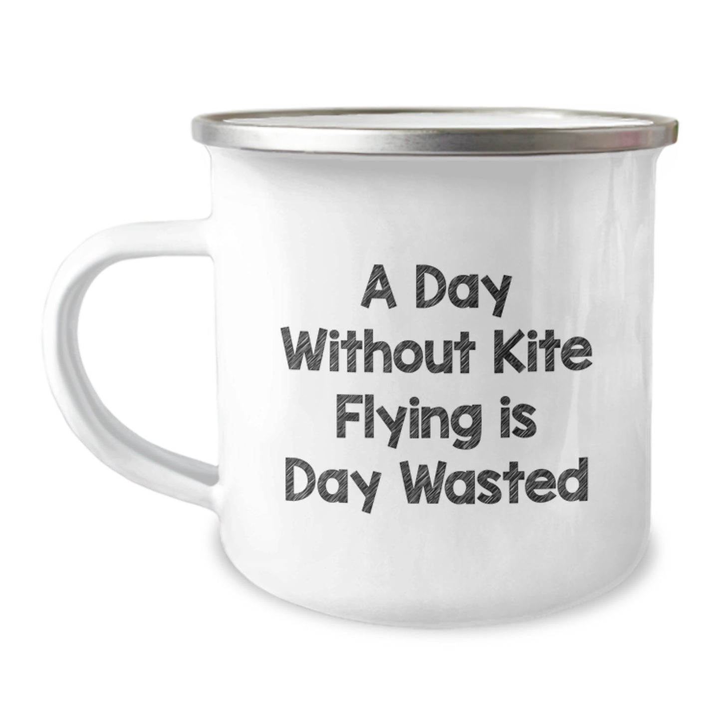 Kite Flying Gifts for Birthday, 'A Day Without Kite Flying Is Day Wasted', Camping Mug for Friends, Unique Gifts from Men, Fun Kite Flying - Image 1