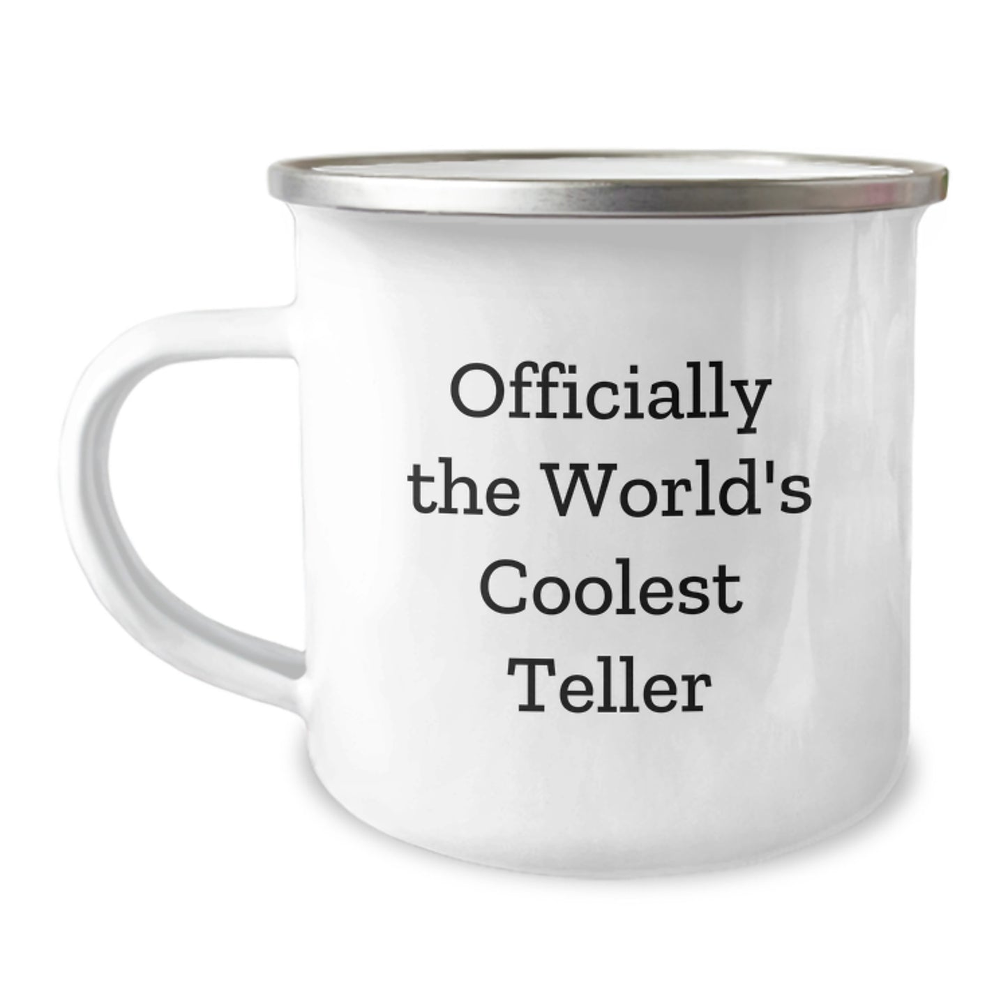 Funny Teller Gifts from Friends, 'World's Coolest Teller' Camping Mug, Christmas Unique Gifts for Men, Women, Family - Image 1