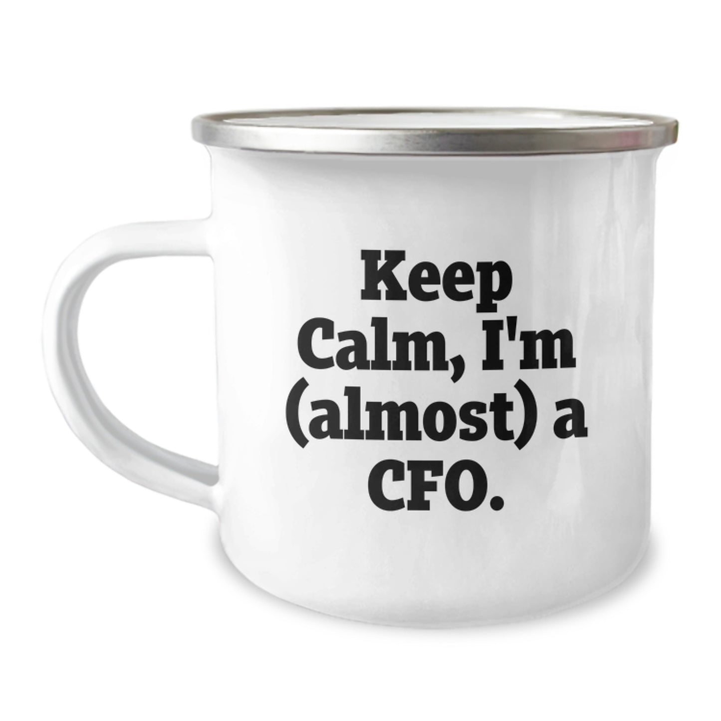 Funny CFO Gifts for Men, Christmas Unique Mugs for CFO Friends, 'Keep Calm I'm (almost) A CFO' Insulated Camping Mug - Image 1