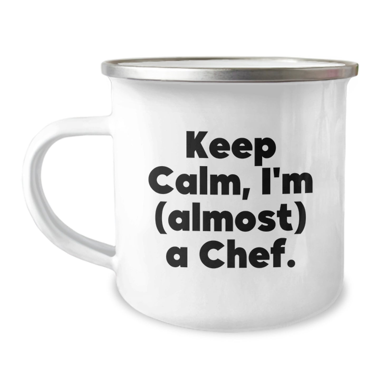 Funny Chef Gifts from Men to Friends - Keep Calm I'm (almost) A Chef., Unique Camping Mug for Chef Enthusiasts, Christmas Unique Gifts - Image 1