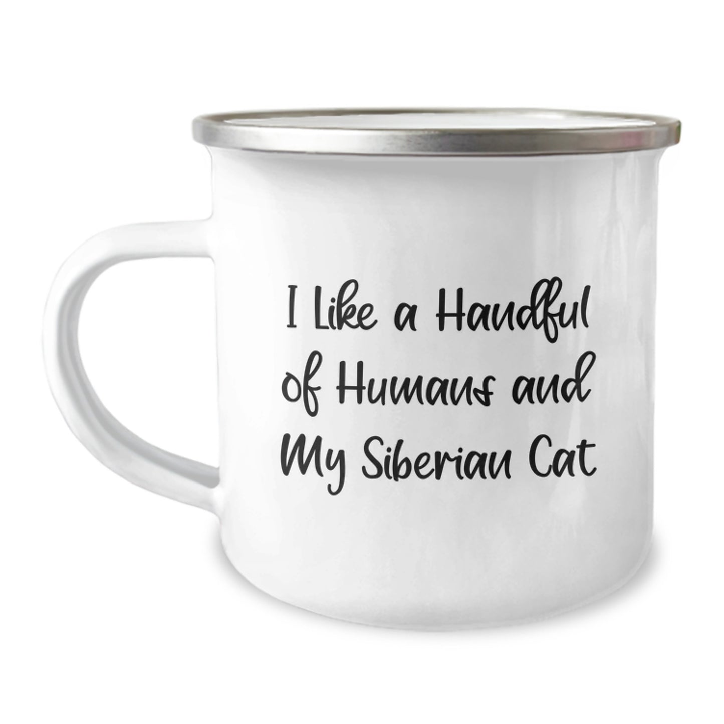 Siberian Cat Camping Mug-Gifts from Men for Women, Funny 'I Like A Handful Of Humans And My Siberian Cat' Unique Christmas Unique Gifts - Image 1