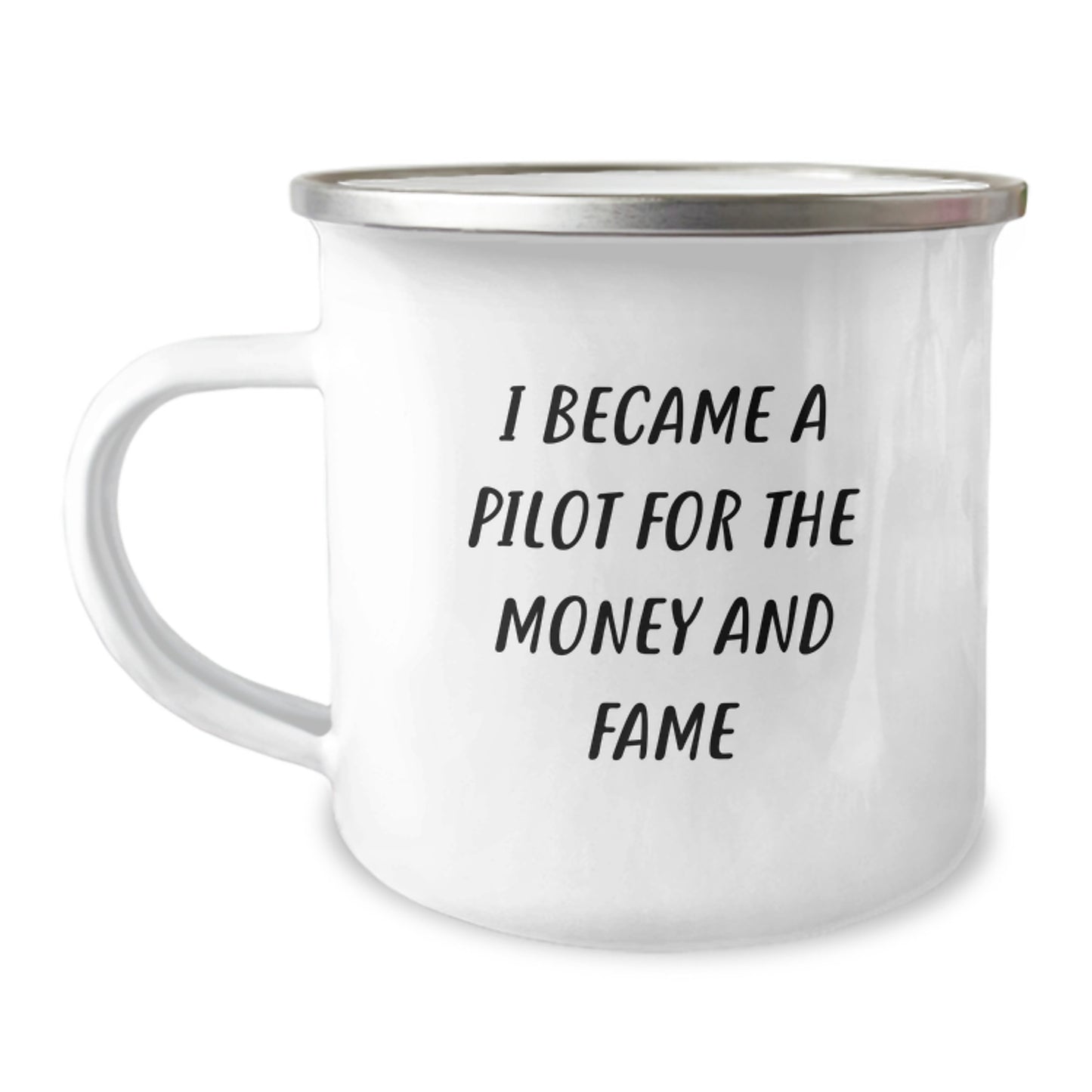 Funny Pilot Gifts from Friends for Pilot Lovers - Christmas Unique Gifts - I Became A Pilot For The Money And Fame - Image 1