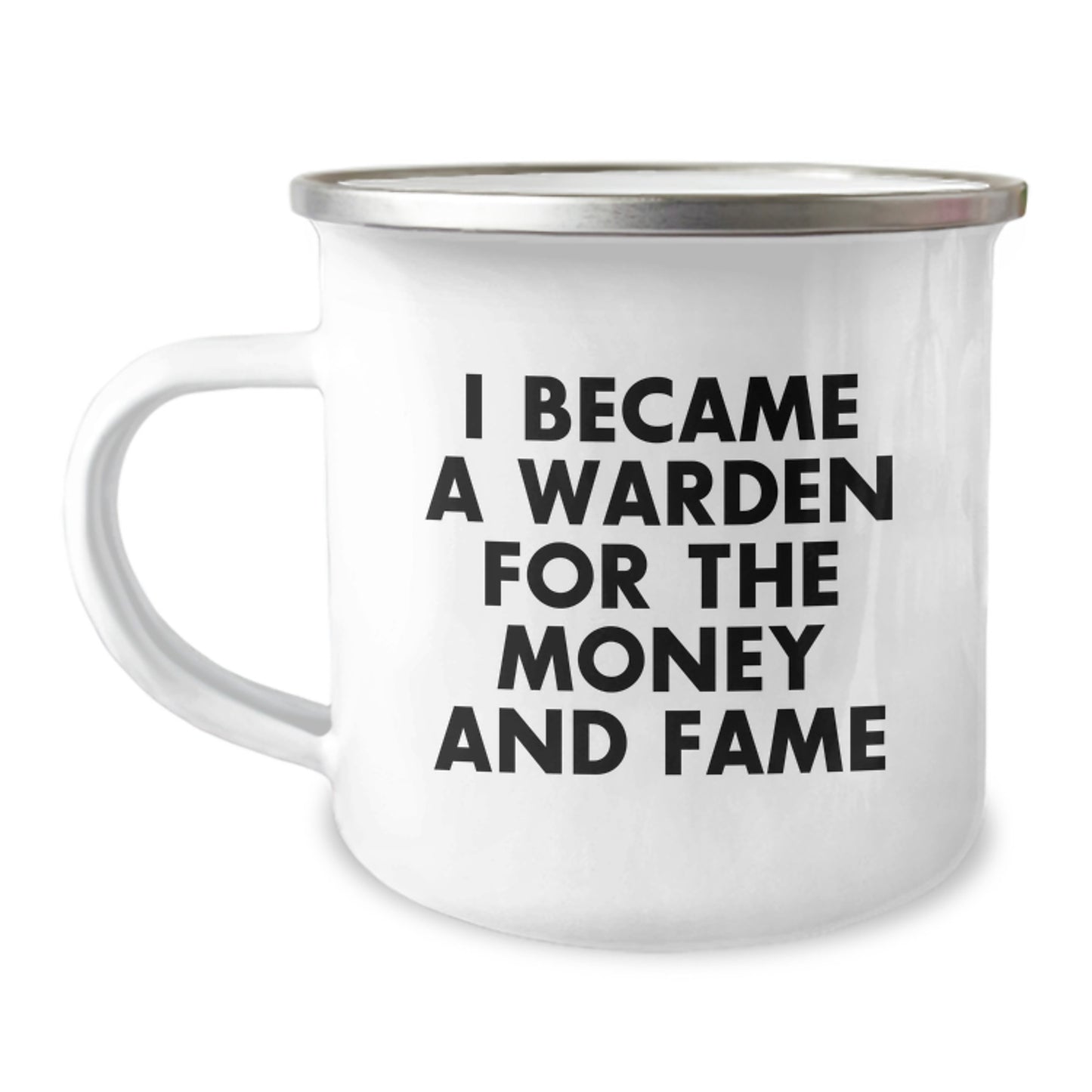 Funny Warden Camping Mug Gifts for Men - Unique Warden Coffee Mugs, I Became A Warden For The Money And Fame, Ideal Gift for Christmas - Gifts from Men to Warden Friends - Image 1