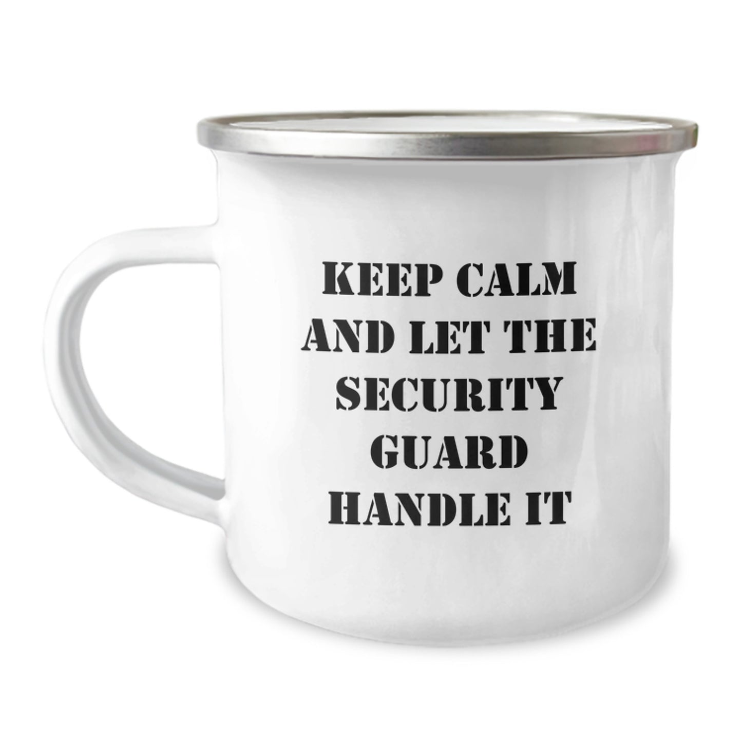 Funny Security Guard Christmas Unique Gift Ideas, Security Guard Camping Mug, 'Keep Calm And Let The Security Guard Handle It' - Image 1